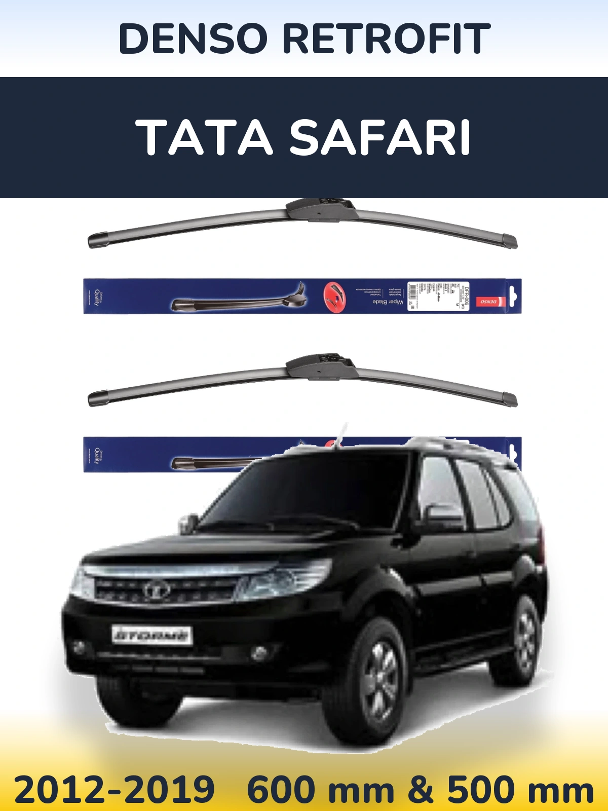 Комплект передніх щіток Denso Retrofit 600 & 500 мм для Tata Safari 2012-2019