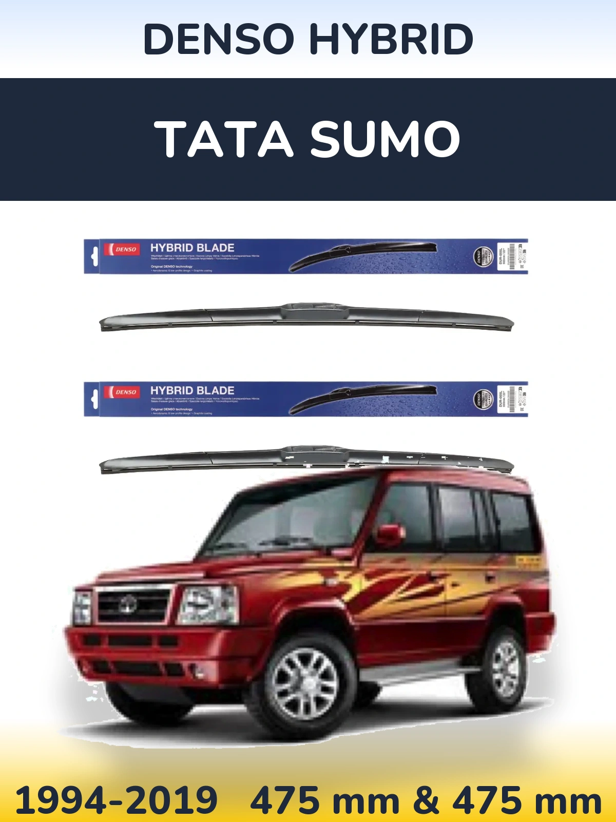 Torkarblad Denso Hybrid för Tata Sumo