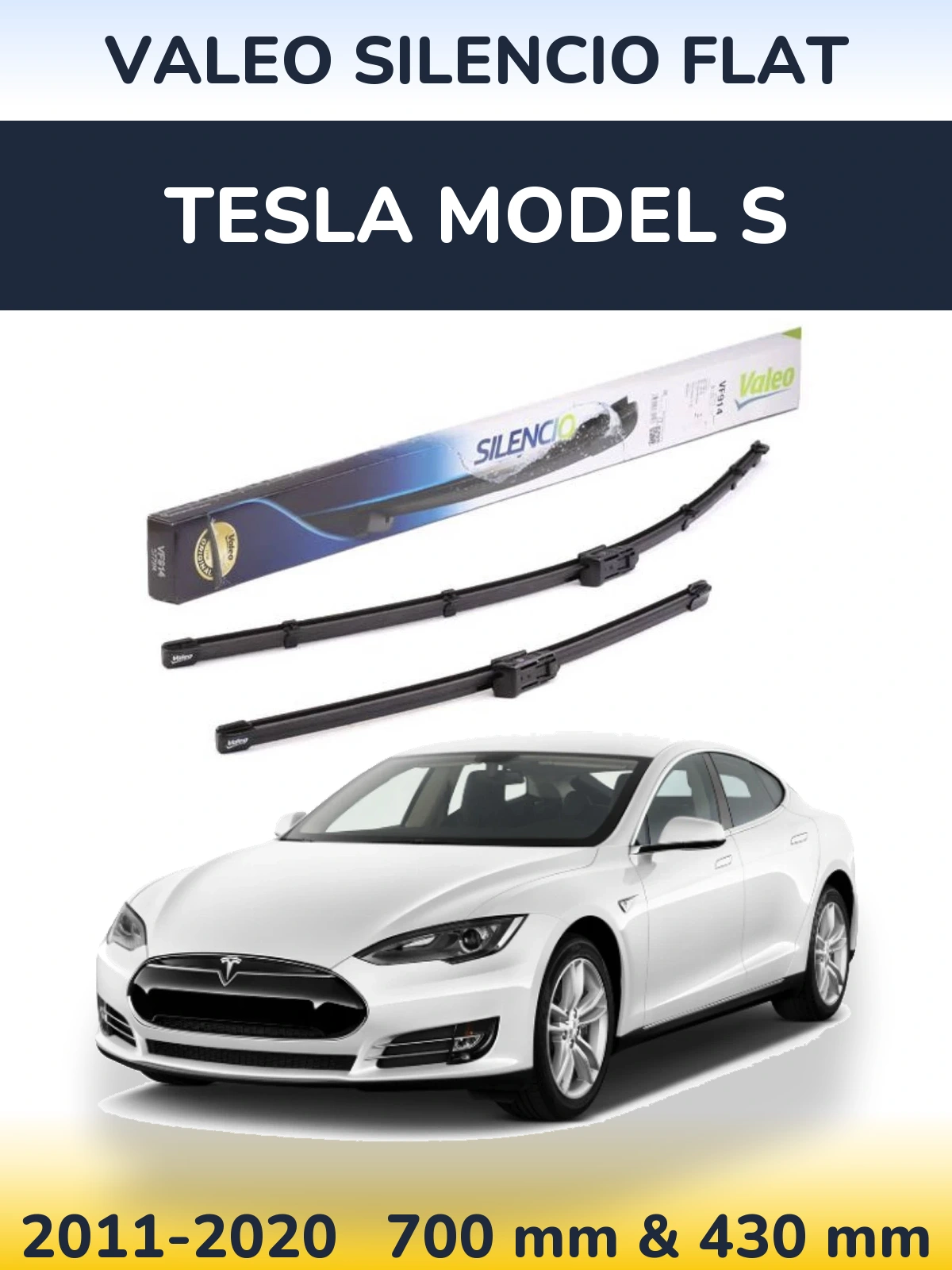 Torkarblad Valeo Silencio Flat för Tesla Modell S