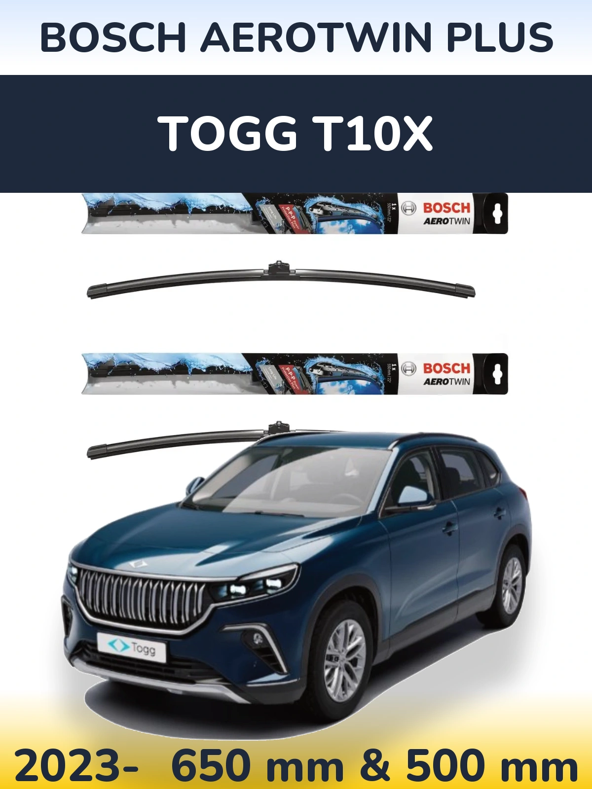 Torkarblad BOSCH AeroTwin Plus för TOGG T10X