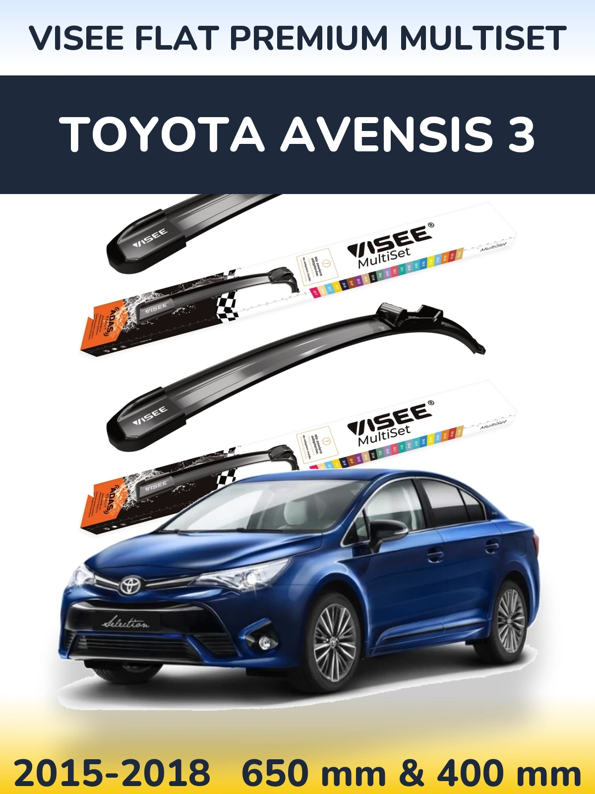 Torkarblad VISEE FLAT PREMIUM MultiSet för Toyota Avensis 3