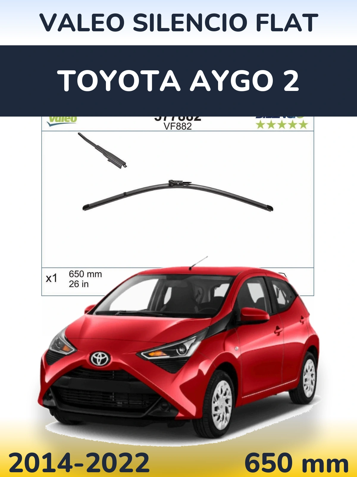 Torkarblad Valeo Silencio Flat för Toyota Aygo 2
