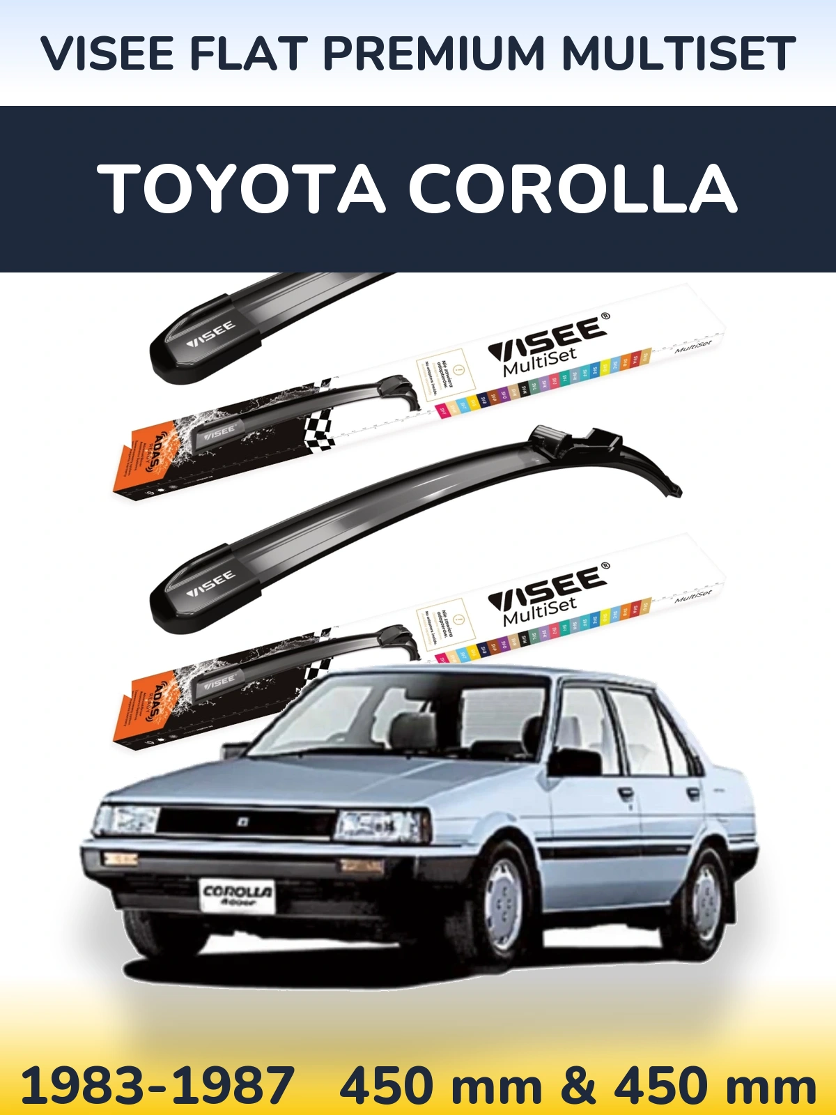 Torkarblad VISEE FLAT PREMIUM MultiSet för Toyota Corolla