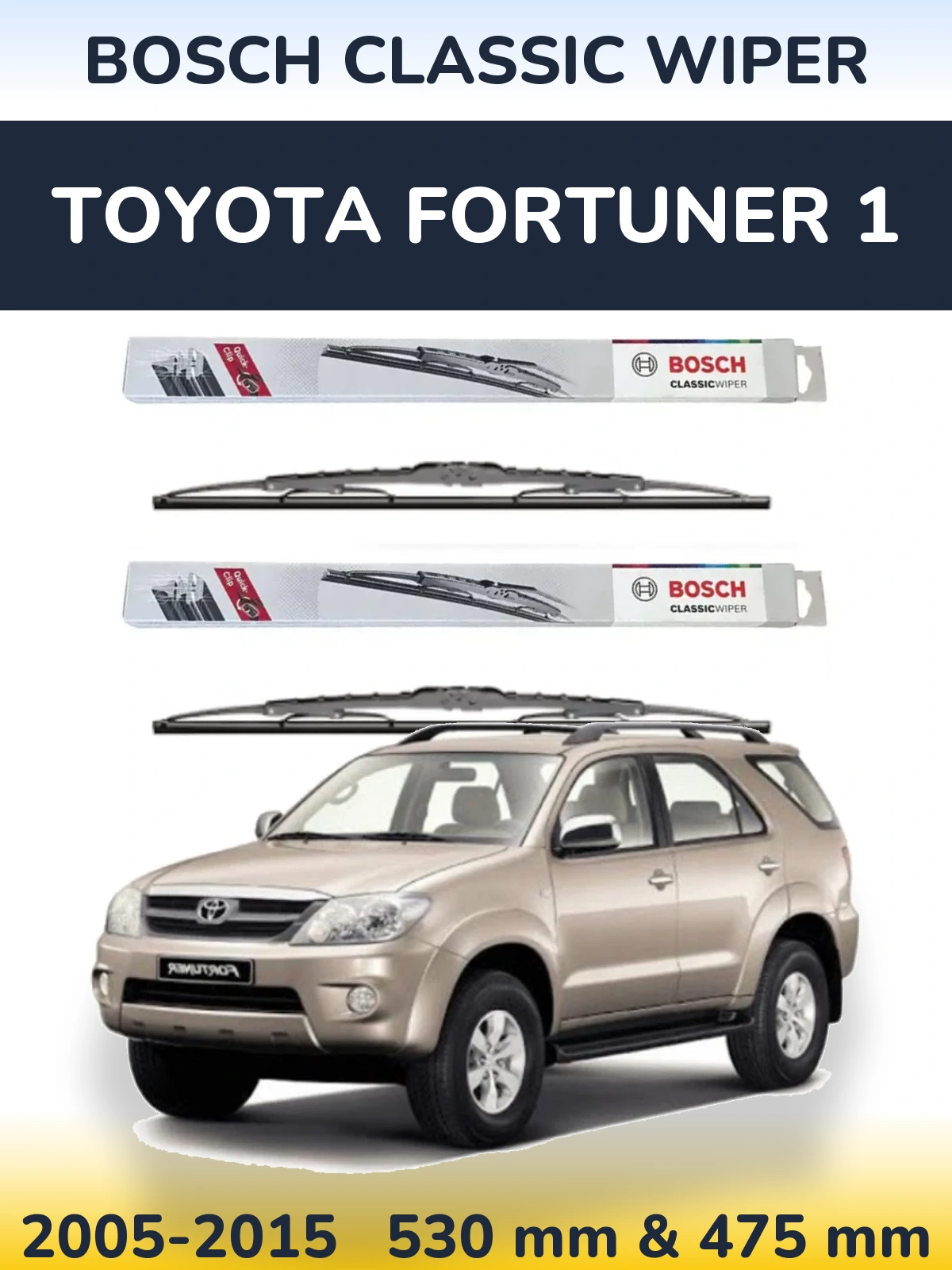 Torkarblad BOSCH Classic Wiper för Toyota Fortuner 1