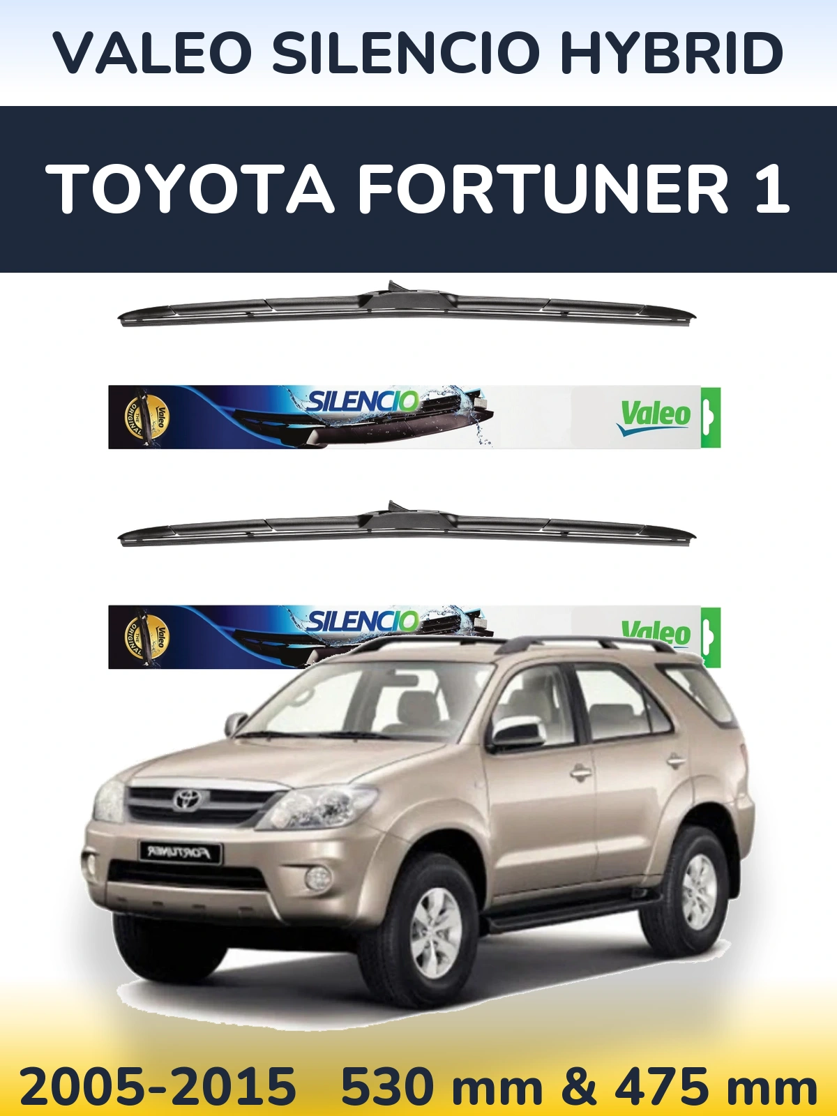 Torkarblad Valeo Silencio Hybrid för Toyota Fortuner 1