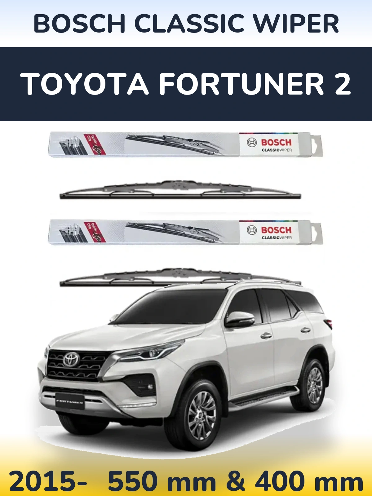 Torkarblad BOSCH Classic Wiper för Toyota Fortuner 2
