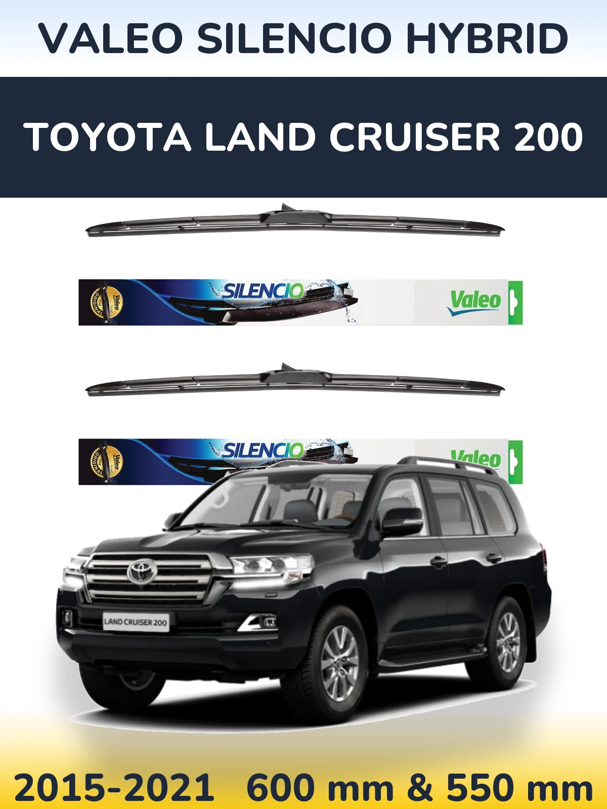 Torkarblad Valeo Silencio Hybrid för Toyota Land Cruiser 200