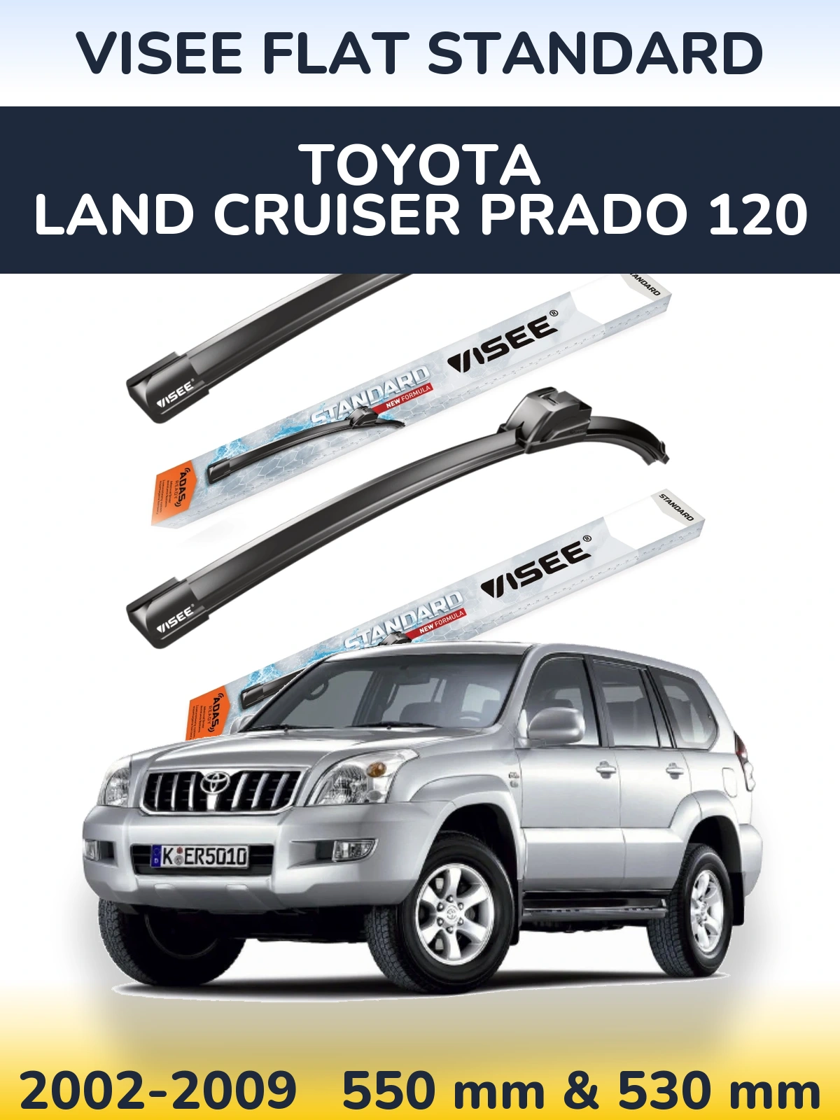 Torkarblad VISEE FLAT STANDARD för Toyota Land Cruiser Prado 120