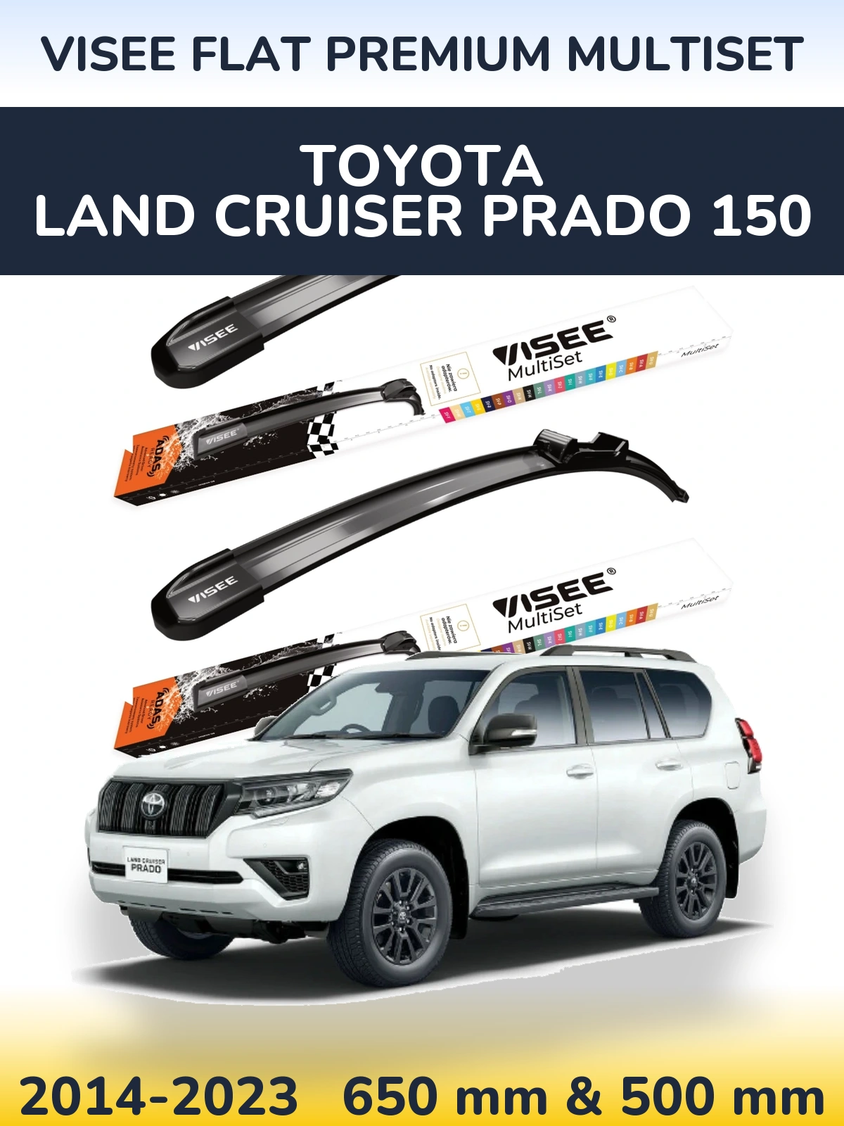 Torkarblad VISEE FLAT PREMIUM MultiSet för Toyota Land Cruiser Prado 150