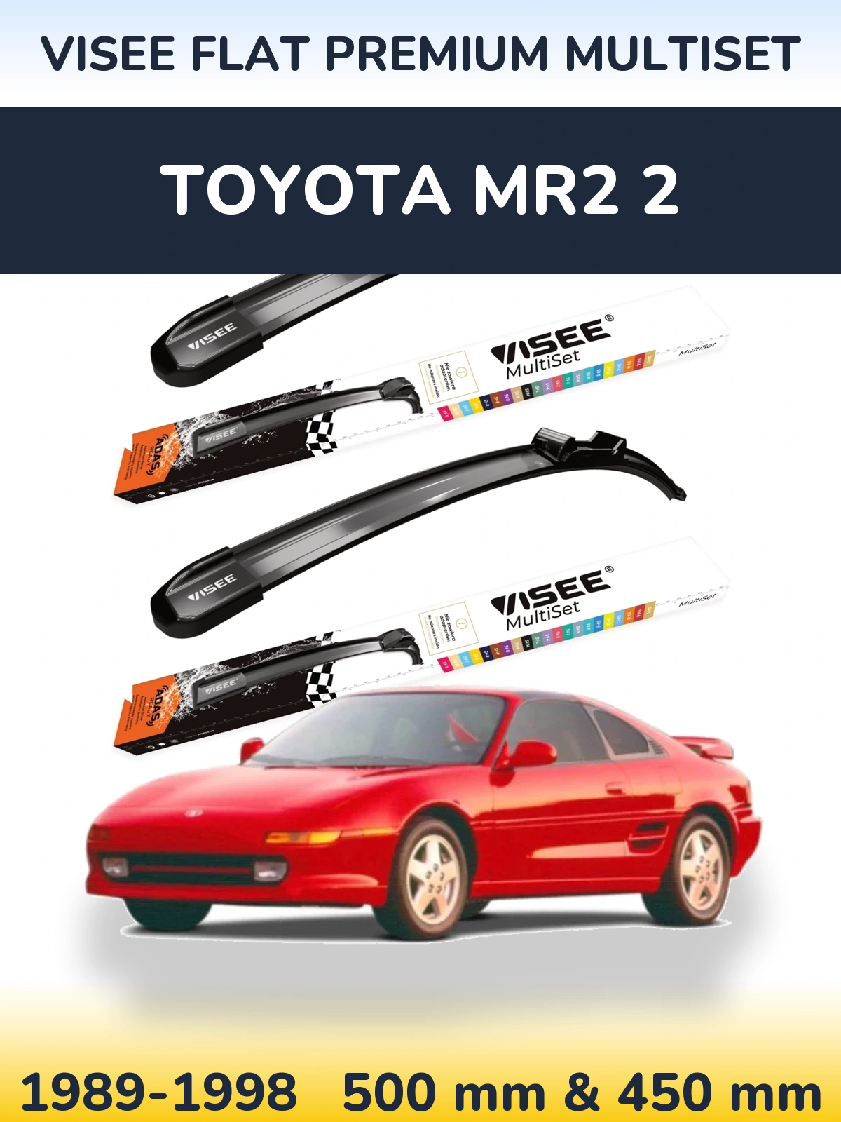 Torkarblad VISEE FLAT PREMIUM MultiSet för Toyota MR2 2