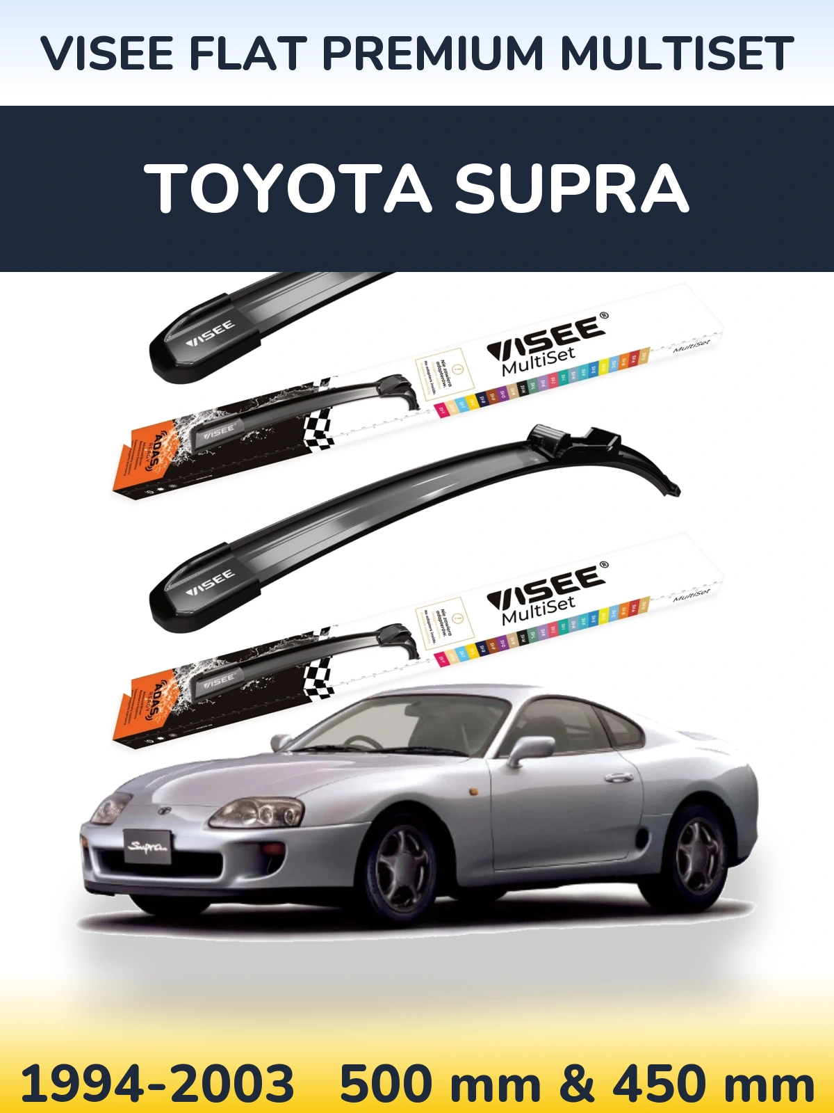 Torkarblad VISEE FLAT PREMIUM MultiSet för Toyota Supra