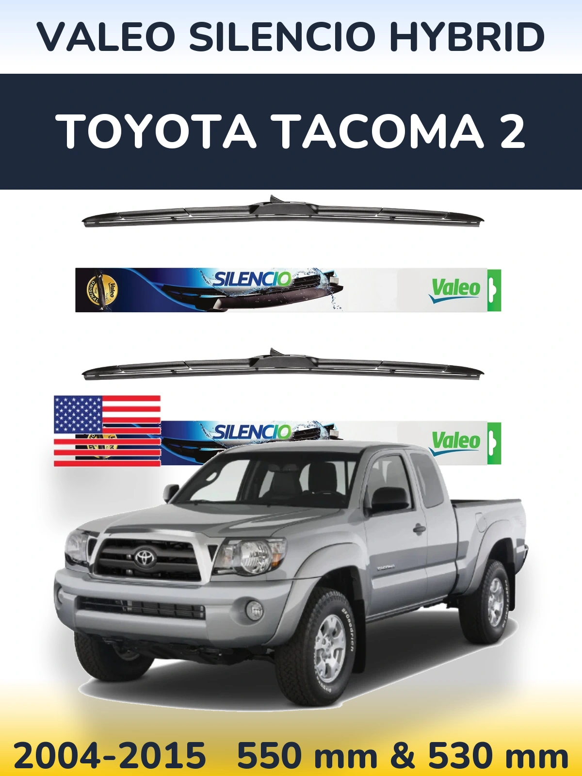 Torkarblad Valeo Silencio Hybrid för Toyota Tacoma 2