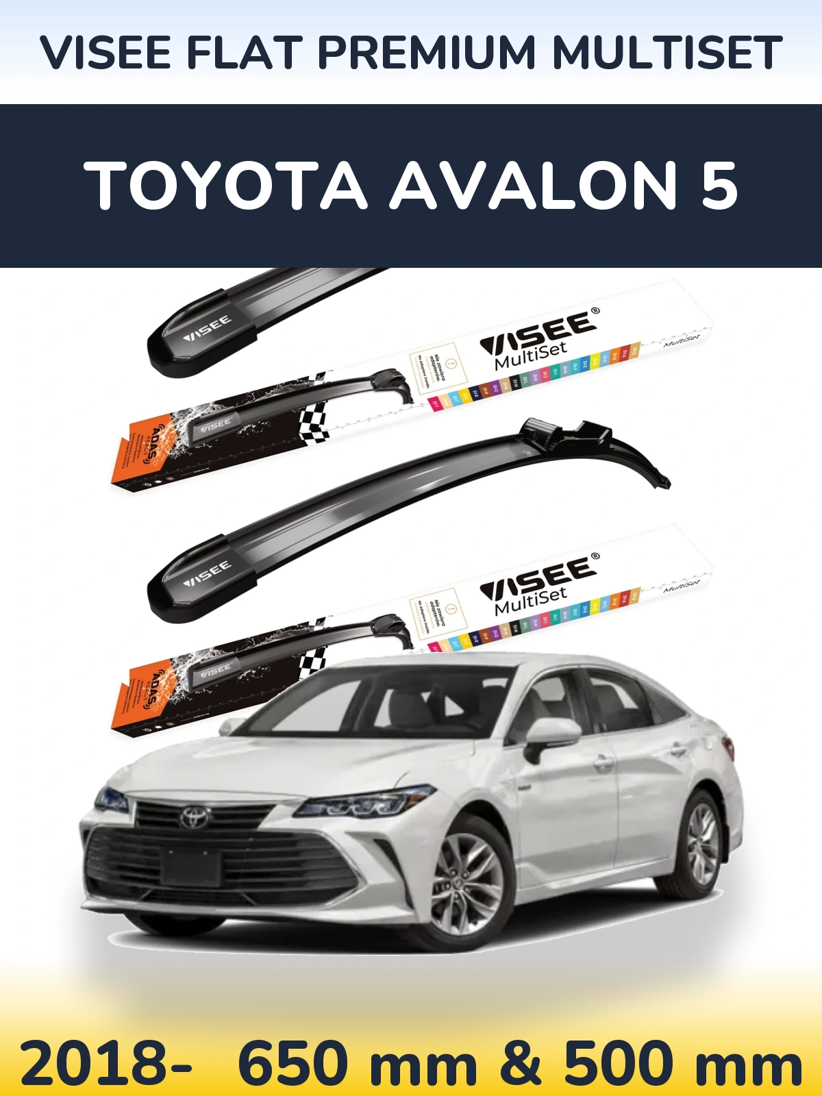 Torkarblad VISEE FLAT PREMIUM MultiSet för Toyota Avalon 5