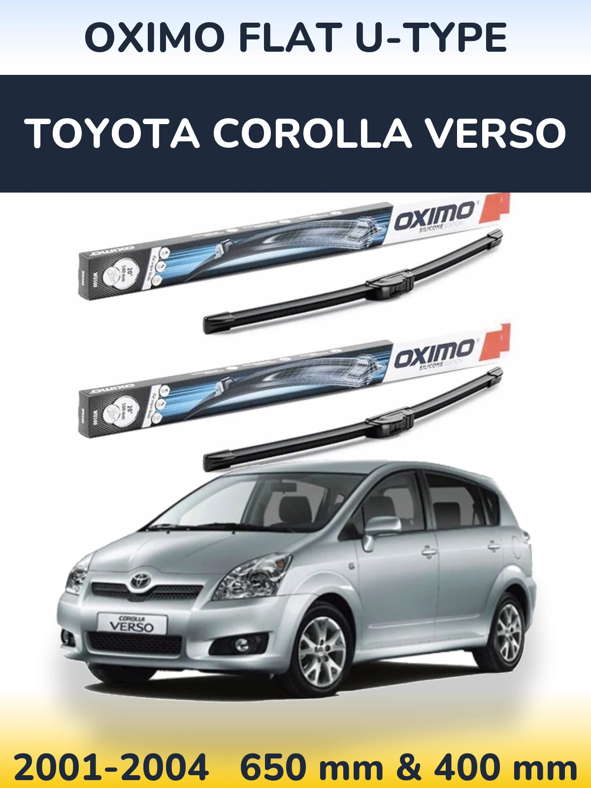 Torkarblad Oximo Flat U-type för Toyota Corolla Verso