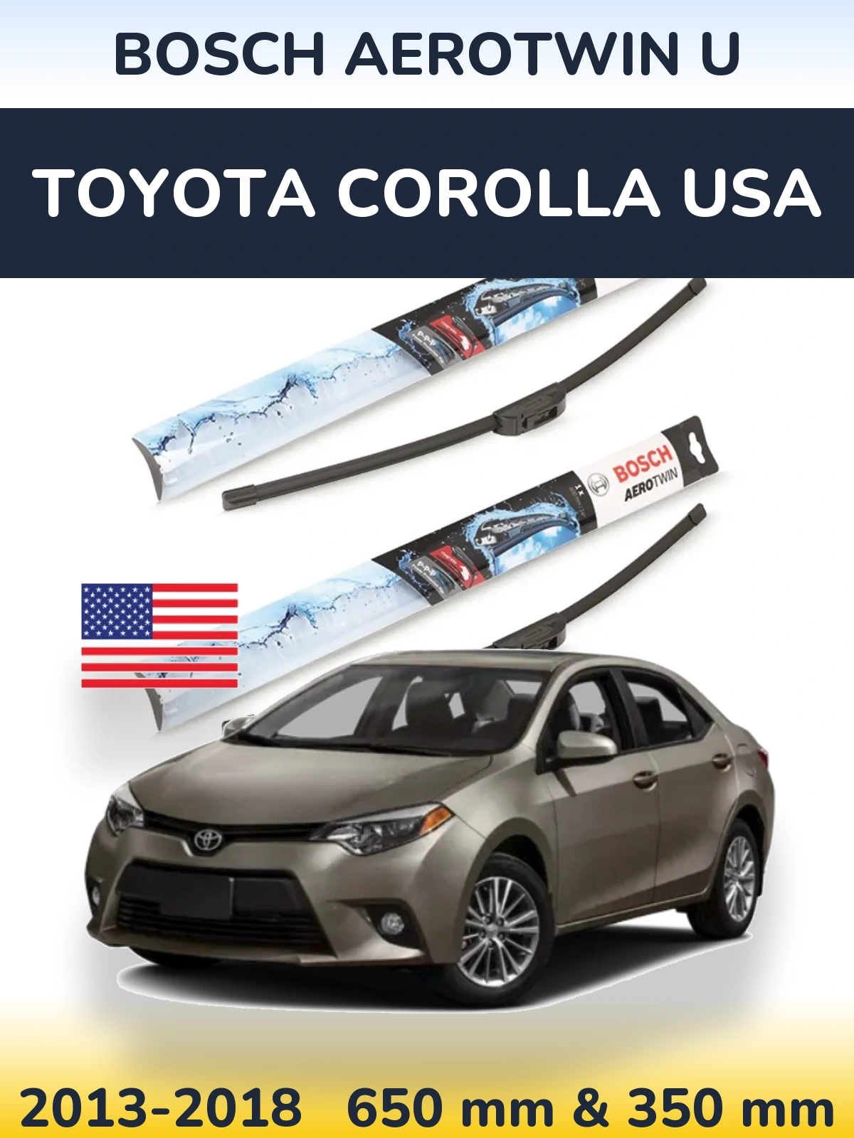 Torkarblad BOSCH AeroTwin U för Toyota Corolla USA