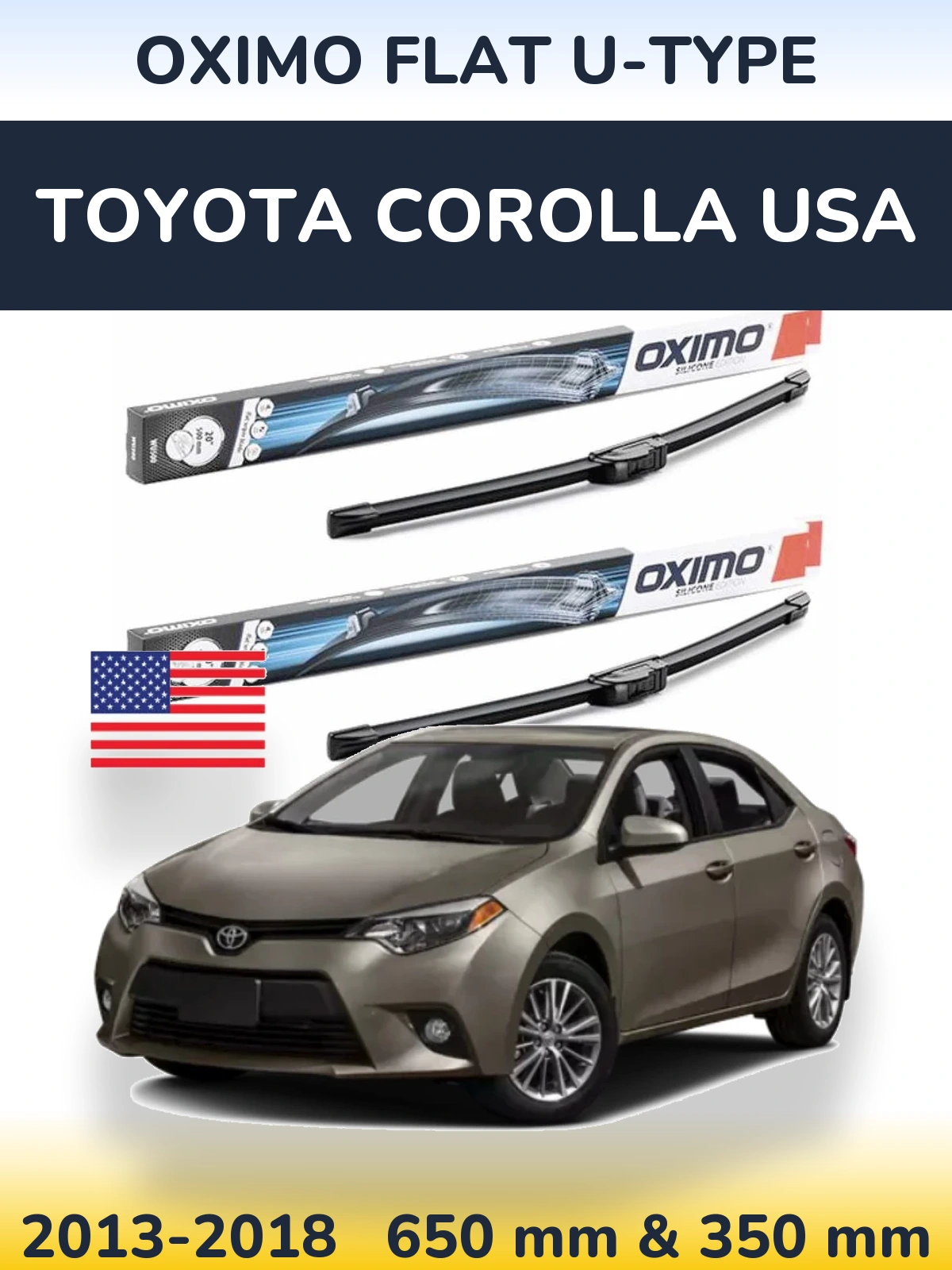 Torkarblad Oximo Flat U-type för Toyota Corolla USA