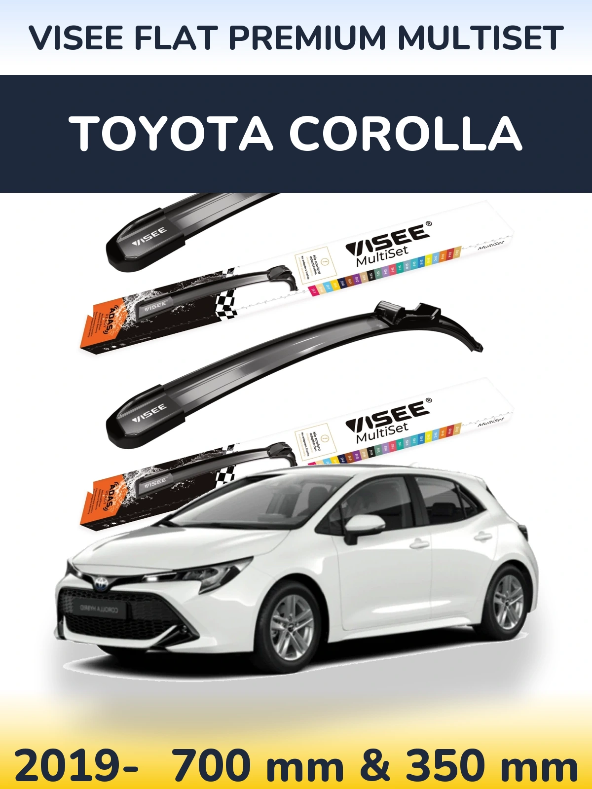 Torkarblad VISEE FLAT PREMIUM MultiSet för Toyota Corolla
