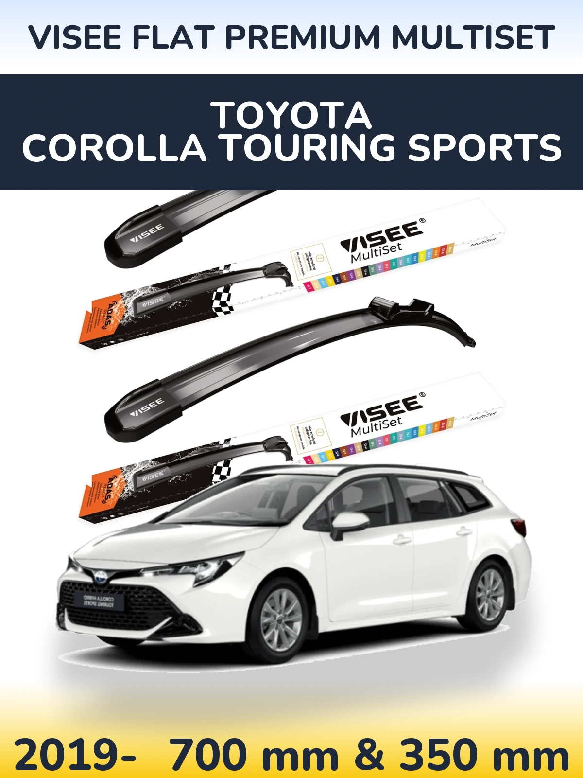 Torkarblad VISEE FLAT PREMIUM MultiSet för Toyota Corolla Touring Sports