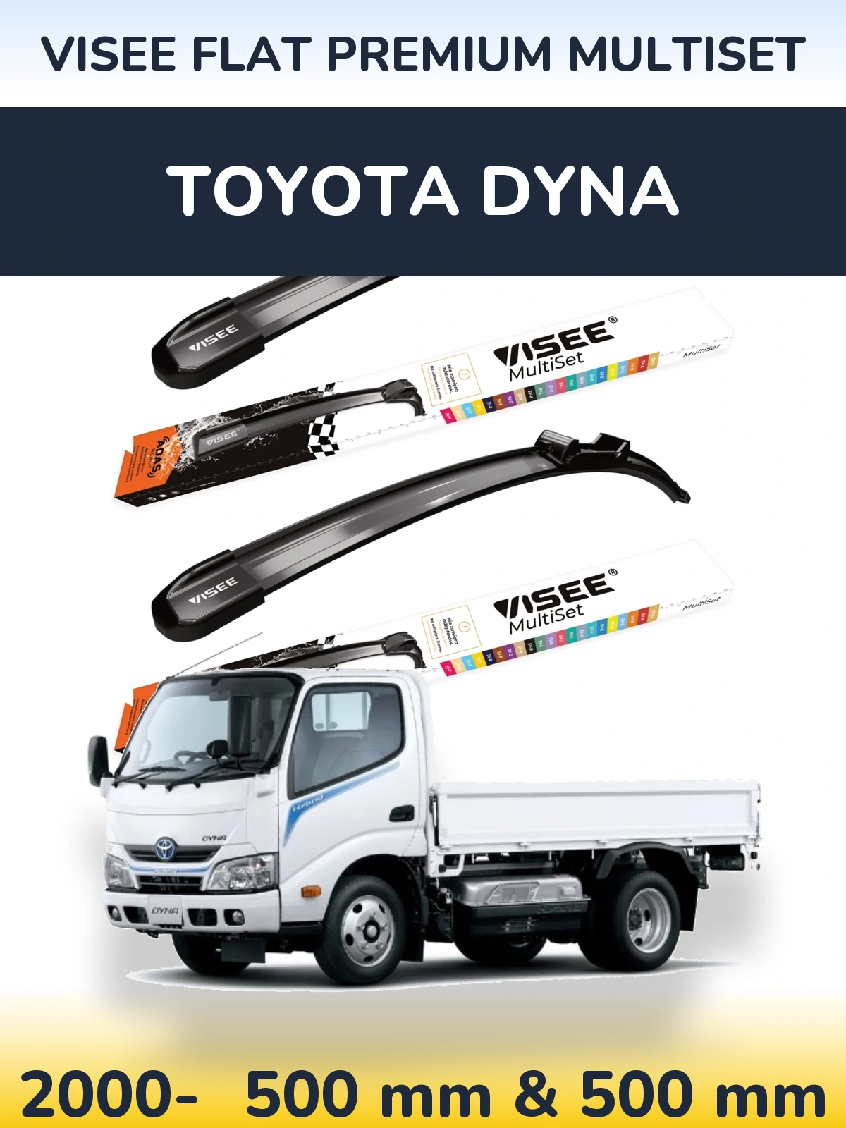 Torkarblad VISEE FLAT PREMIUM MultiSet för Toyota Dyna
