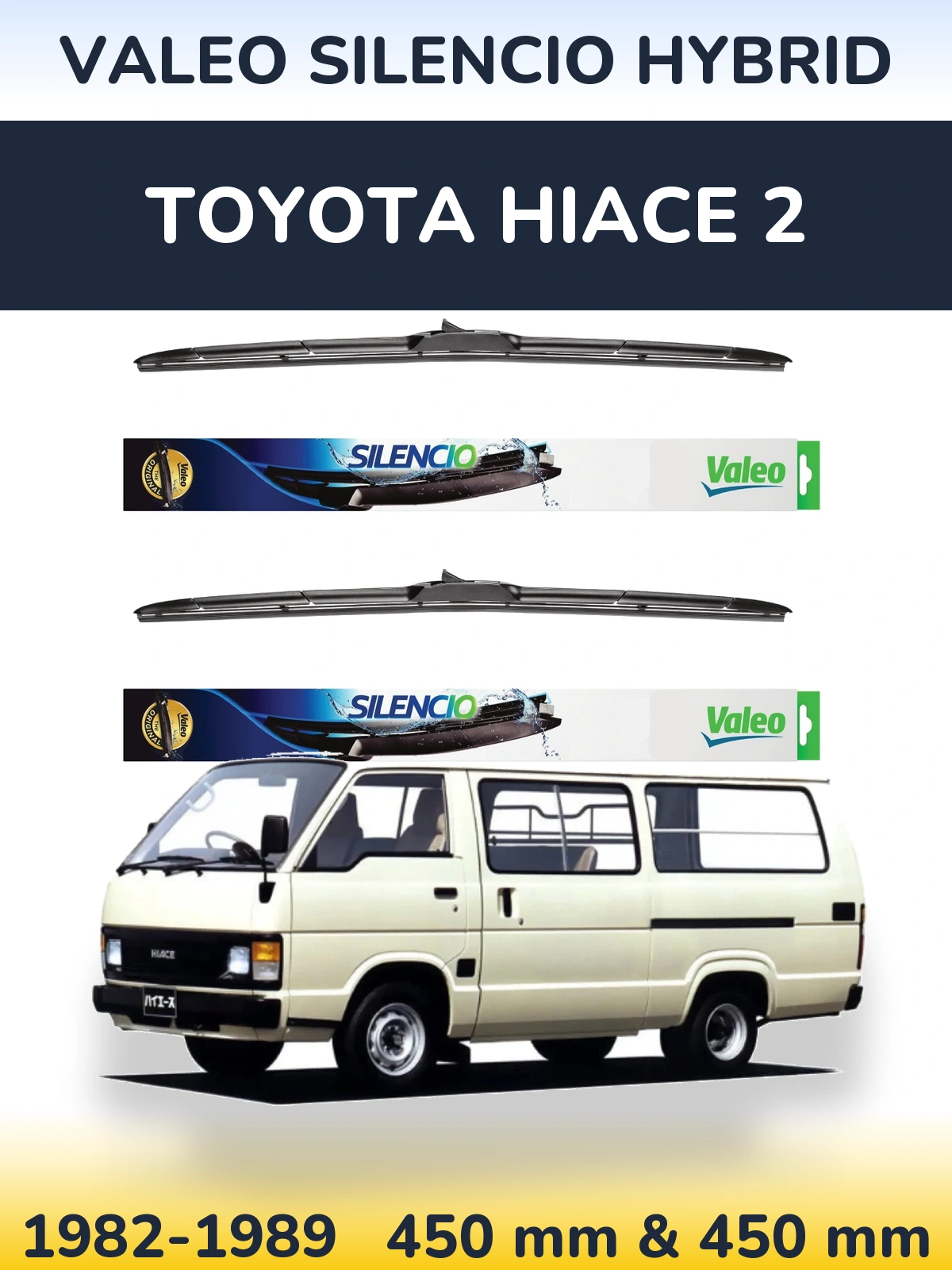 Torkarblad Valeo Silencio Hybrid för Toyota Hiace 2