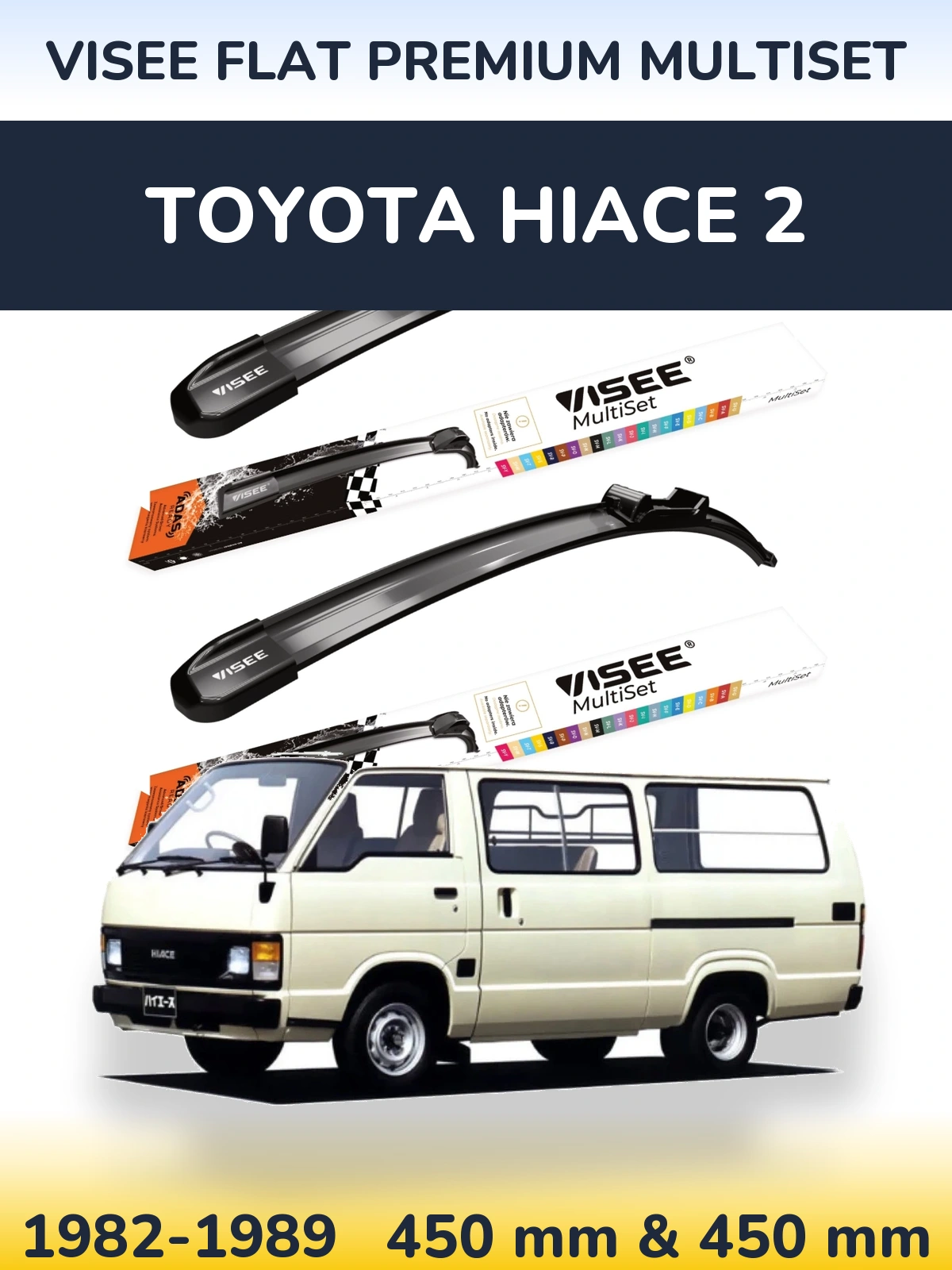 Torkarblad VISEE FLAT PREMIUM MultiSet för Toyota Hiace 2