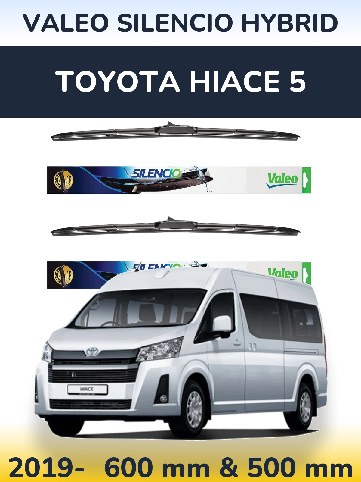 Torkarblad Valeo Silencio Hybrid för Toyota Hiace 5