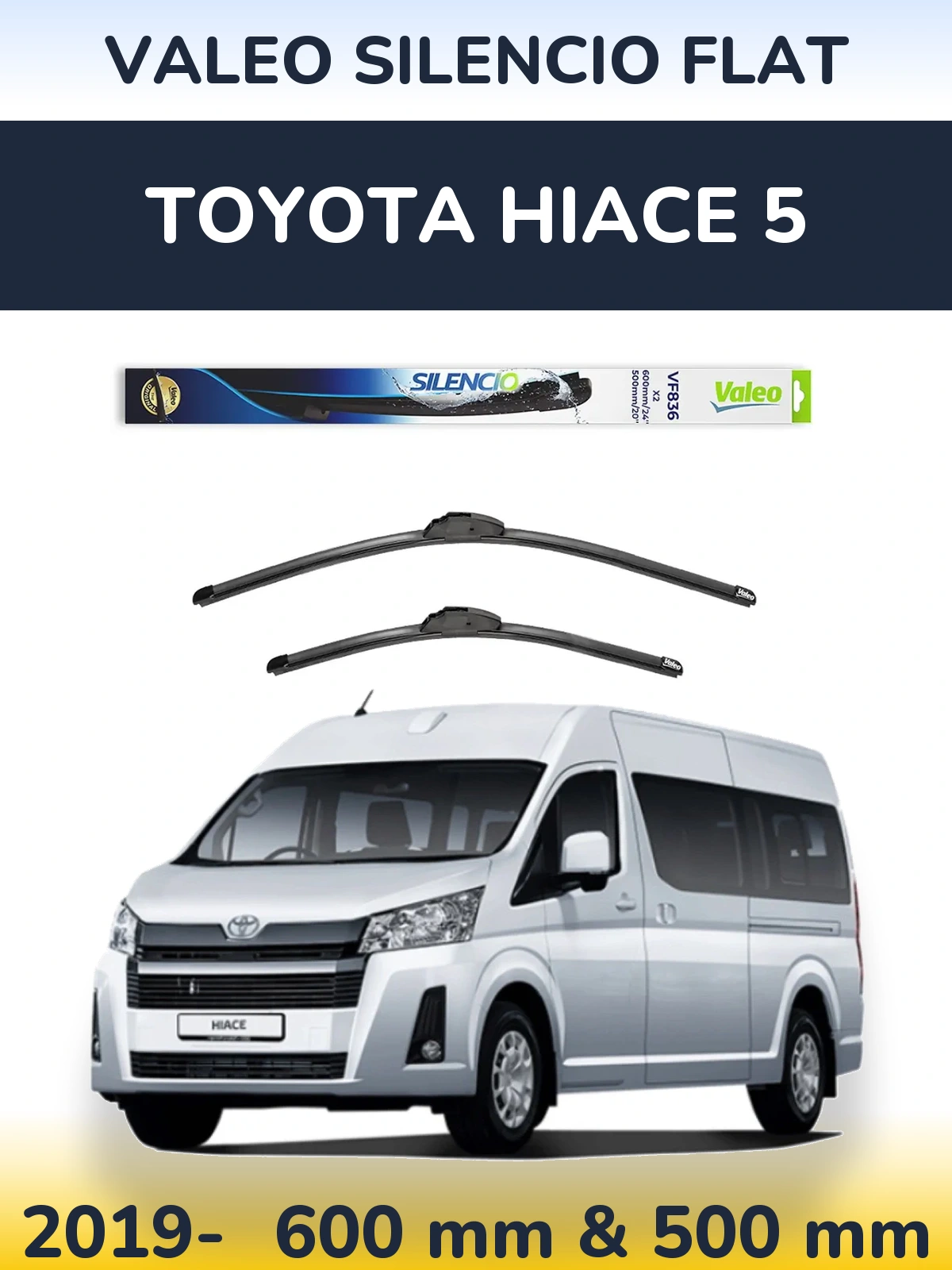 Torkarblad Valeo Silencio Flat för Toyota Hiace 5
