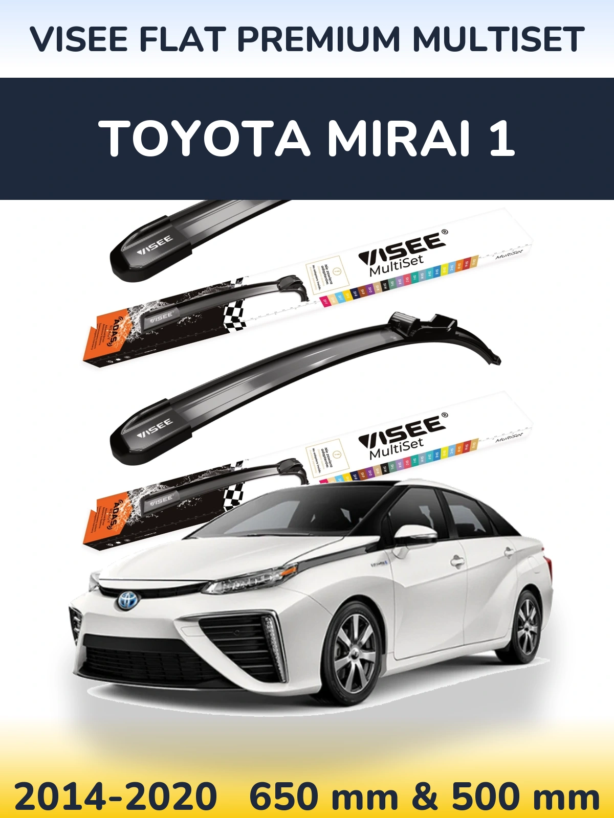 Torkarblad VISEE FLAT PREMIUM MultiSet för Toyota Mirai 1