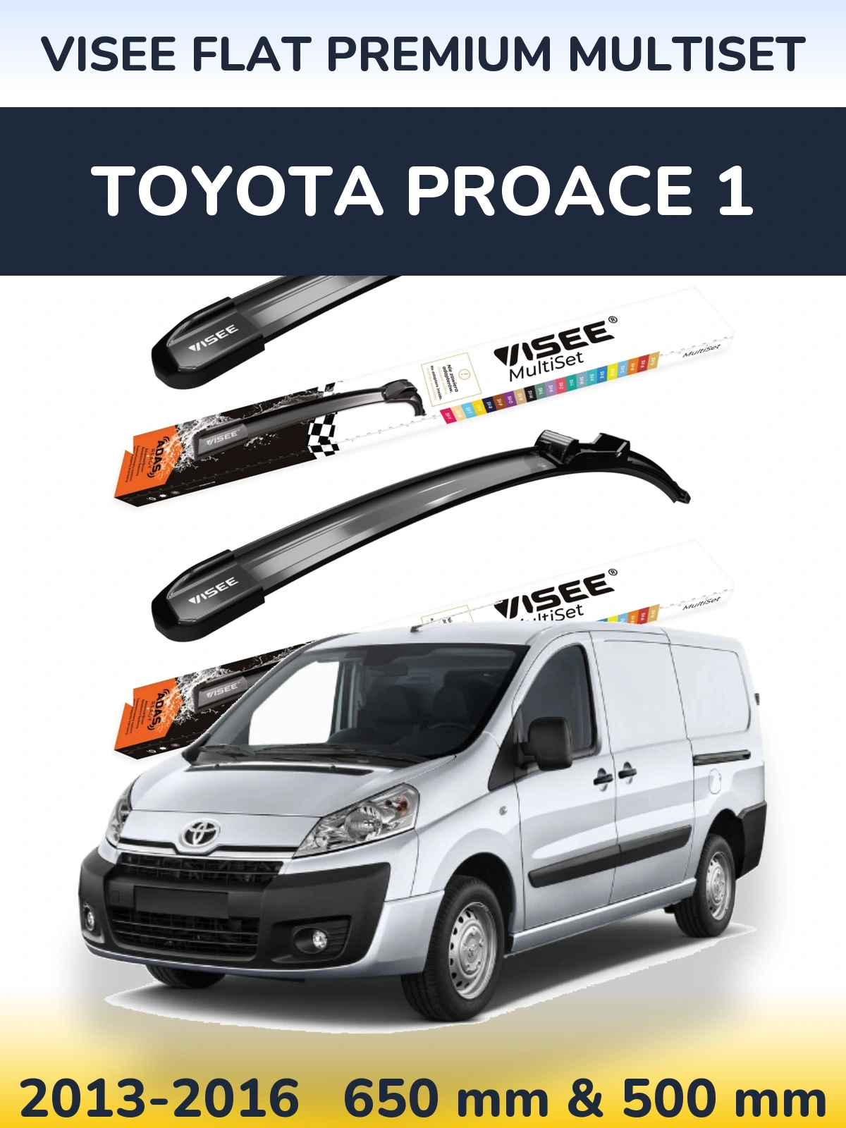 Torkarblad VISEE FLAT PREMIUM MultiSet för Toyota ProAce 1