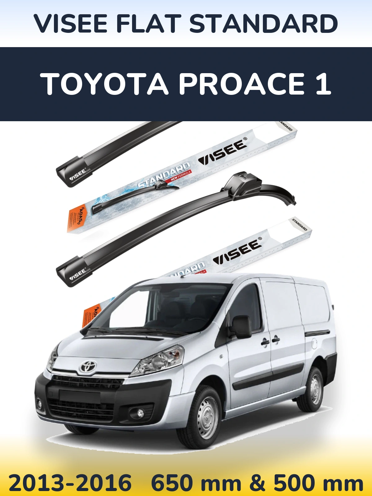 Torkarblad VISEE FLAT STANDARD för Toyota ProAce 1