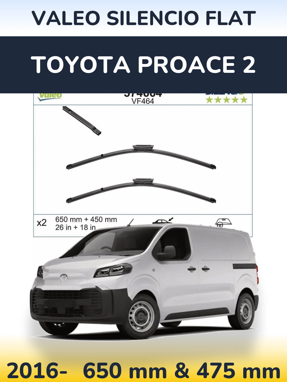 Torkarblad Valeo Silencio Flat för Toyota ProAce 2