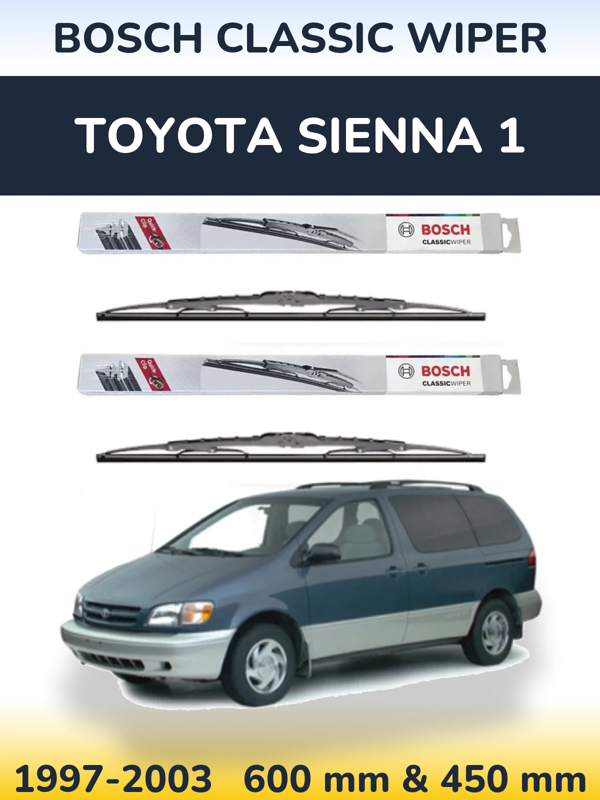 Torkarblad BOSCH Classic Wiper för Toyota Sienna 1