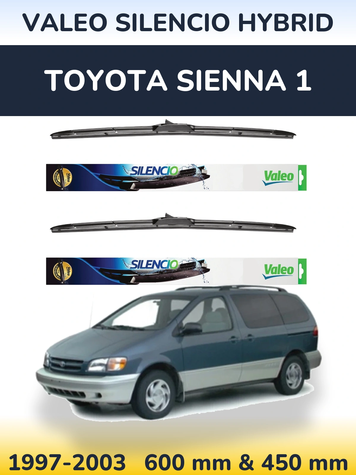 Torkarblad Valeo Silencio Hybrid för Toyota Sienna 1