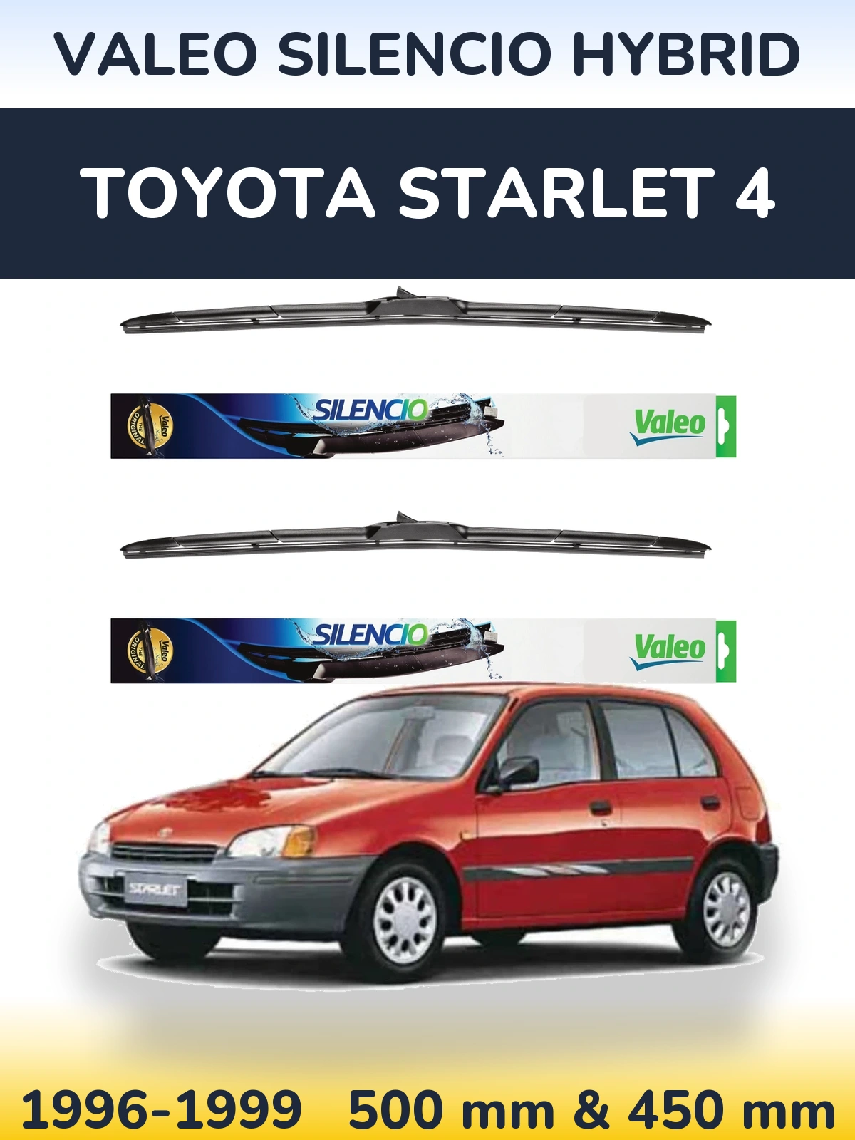 Torkarblad Valeo Silencio Hybrid för Toyota Starlet 4