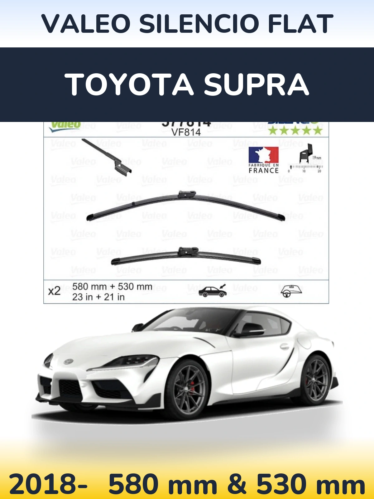 Torkarblad Valeo Silencio Flat för Toyota Supra