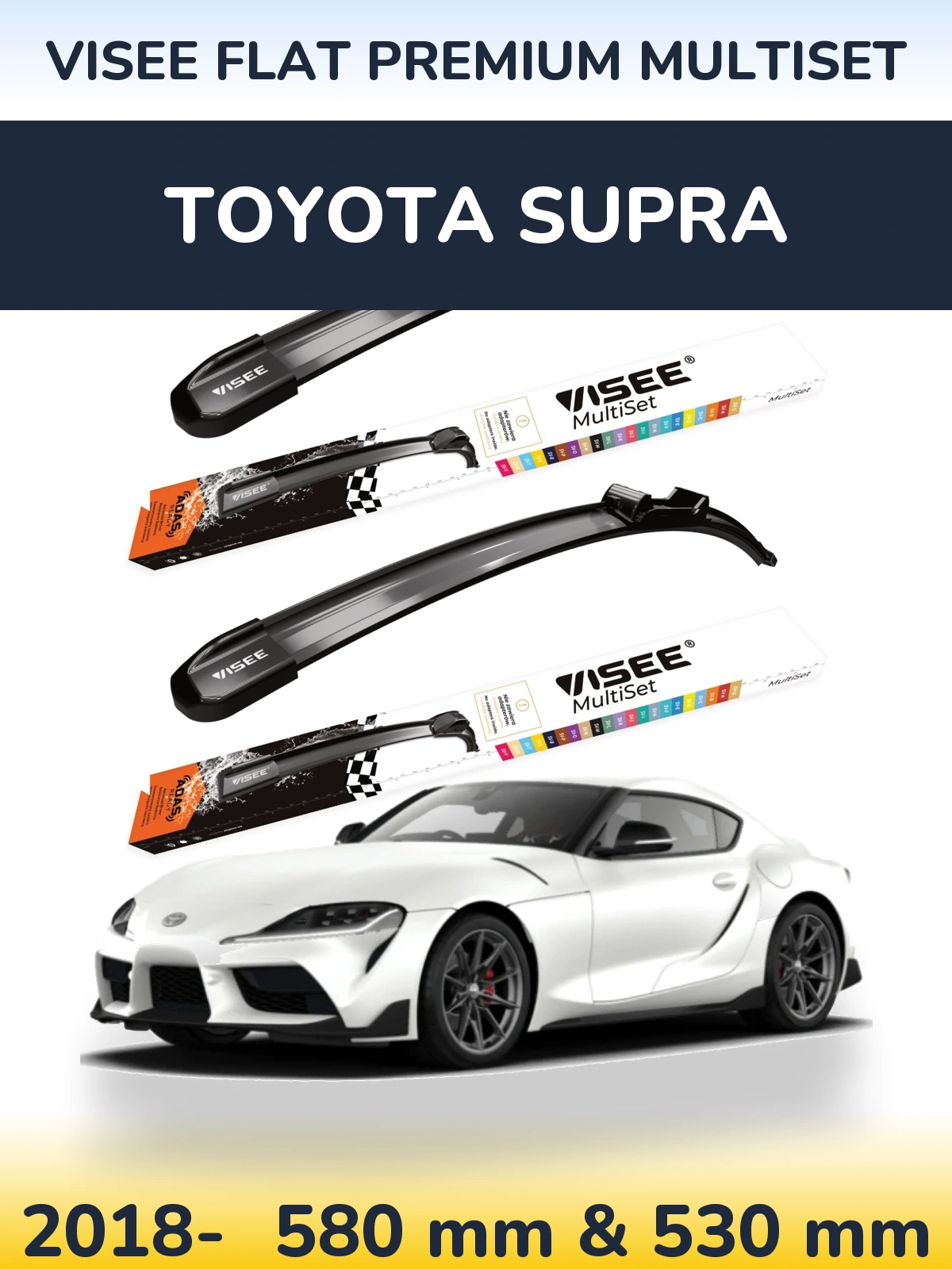 Torkarblad VISEE FLAT PREMIUM MultiSet för Toyota Supra