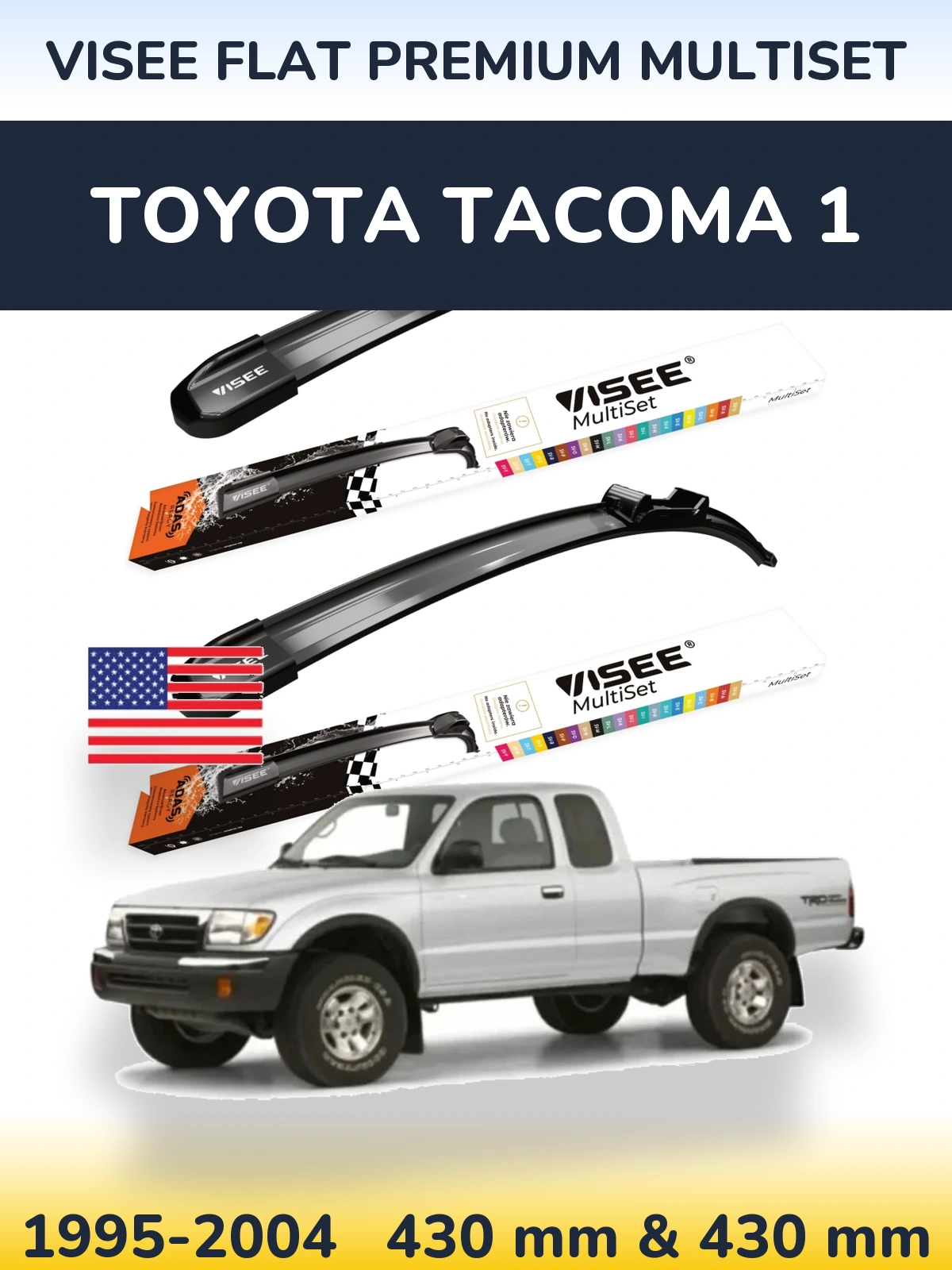 Torkarblad VISEE FLAT PREMIUM MultiSet för Toyota Tacoma 1