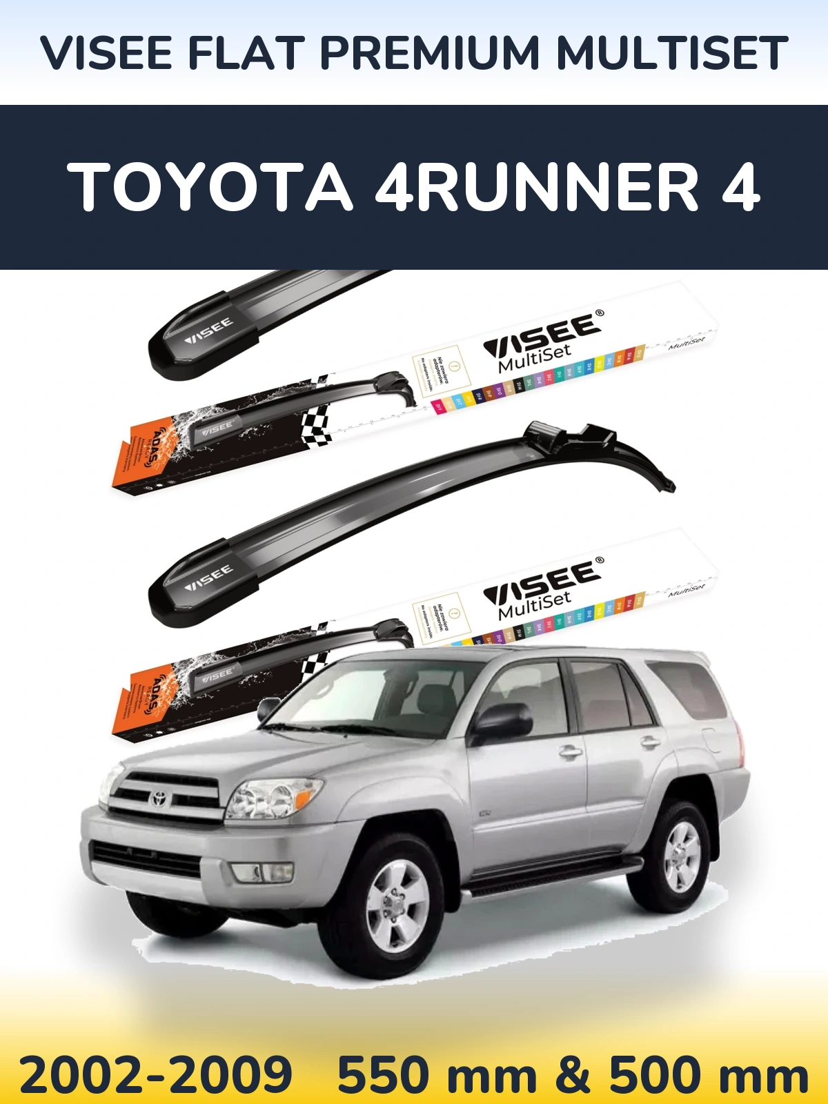 Torkarblad VISEE FLAT PREMIUM MultiSet för Toyota 4Runner 4