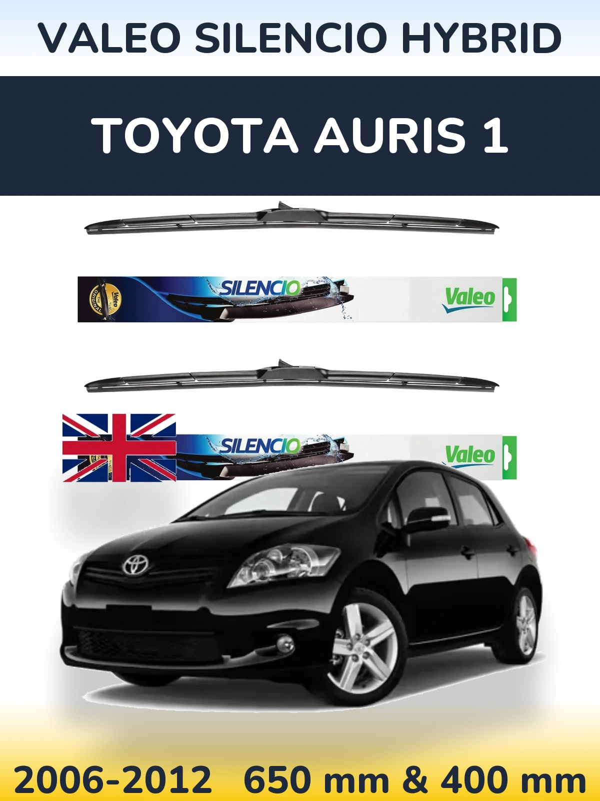 Комплект передних дворников Valeo Silencio Hybrid 650 & 400 мм для Toyota Auris 1 2006-2012