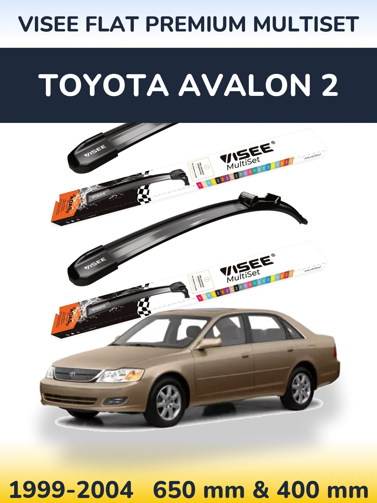 Torkarblad VISEE FLAT PREMIUM MultiSet för Toyota Avalon 2
