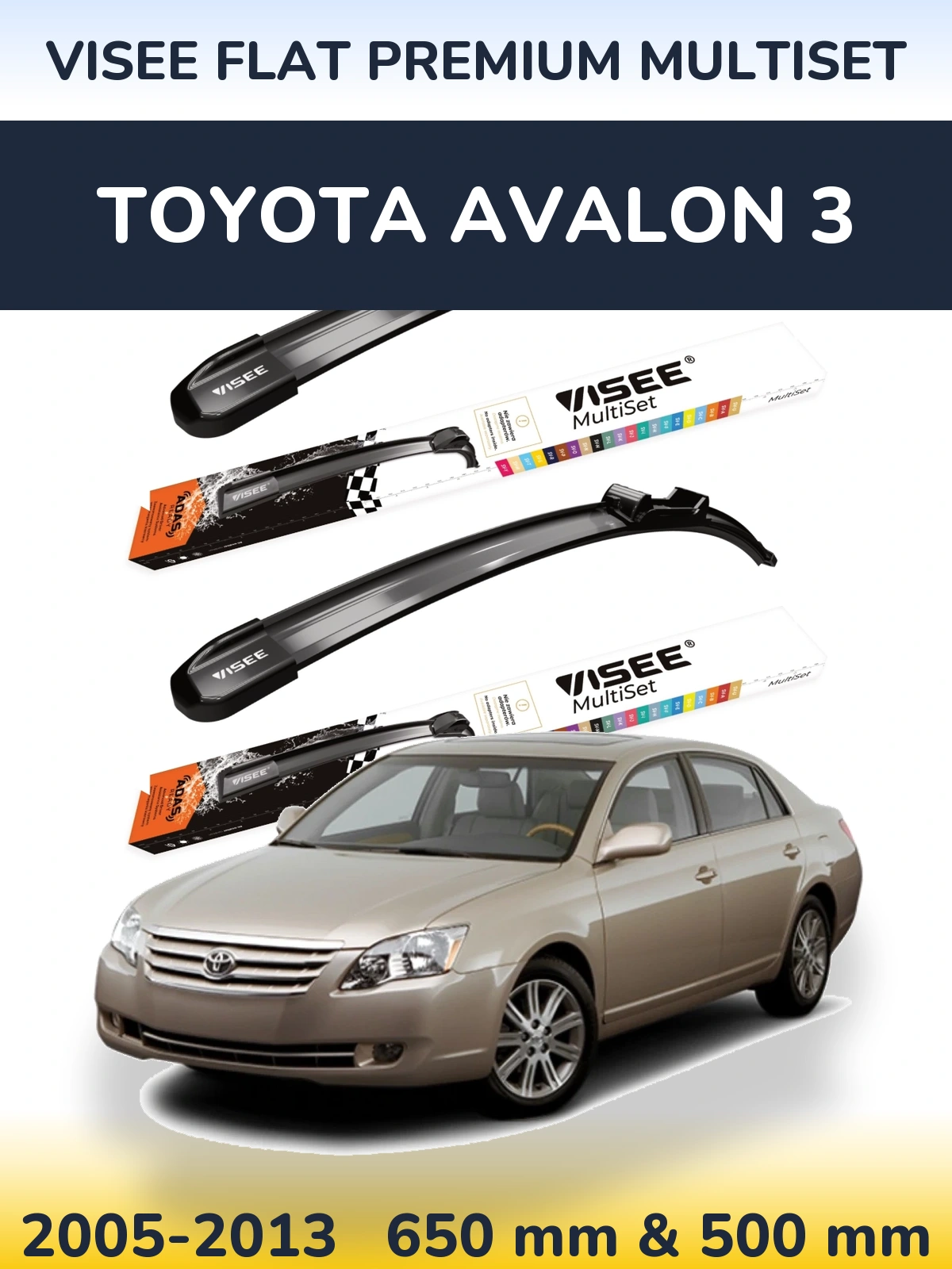 Torkarblad VISEE FLAT PREMIUM MultiSet för Toyota Avalon 3