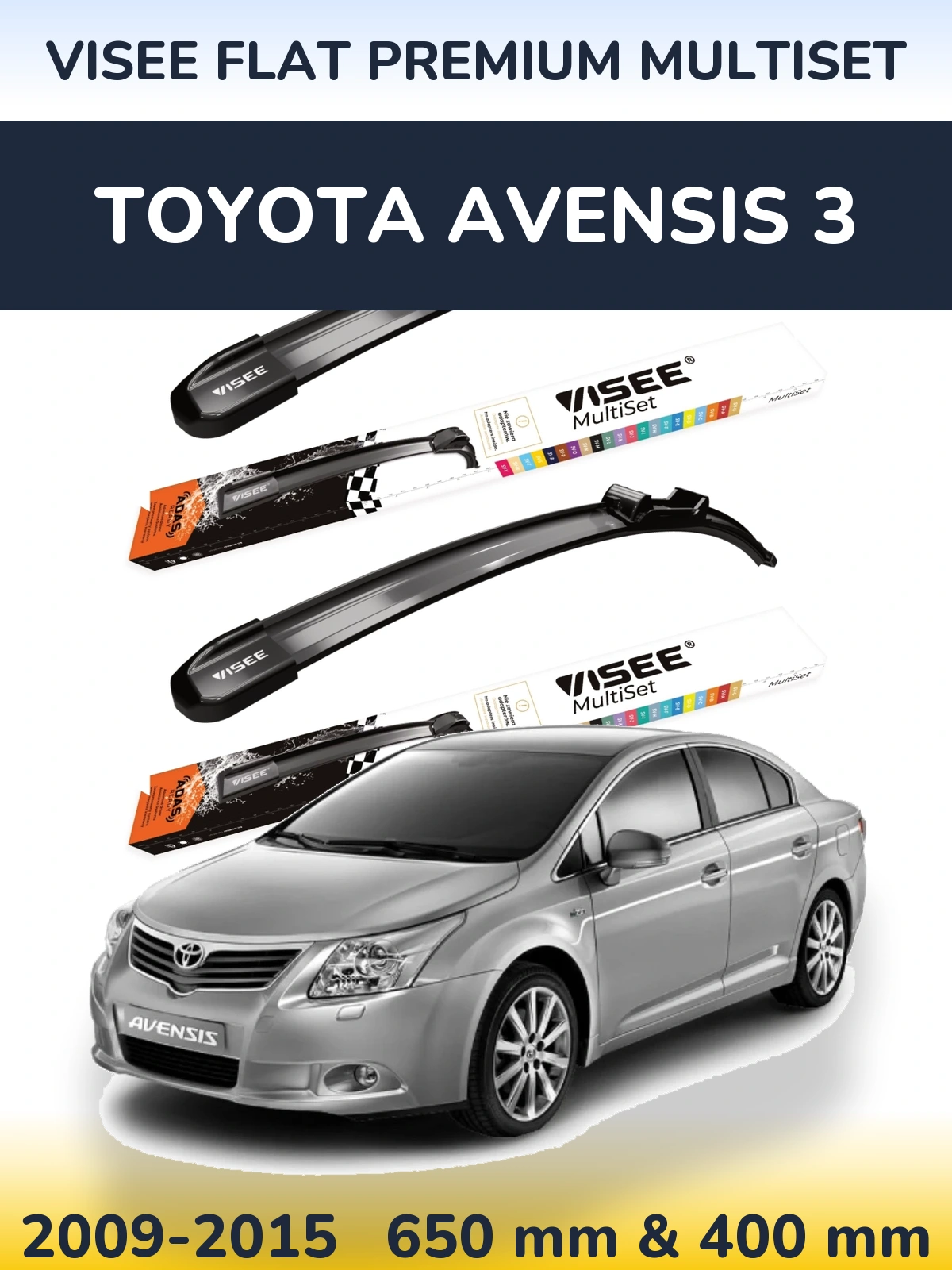 Torkarblad VISEE FLAT PREMIUM MultiSet för Toyota Avensis 3