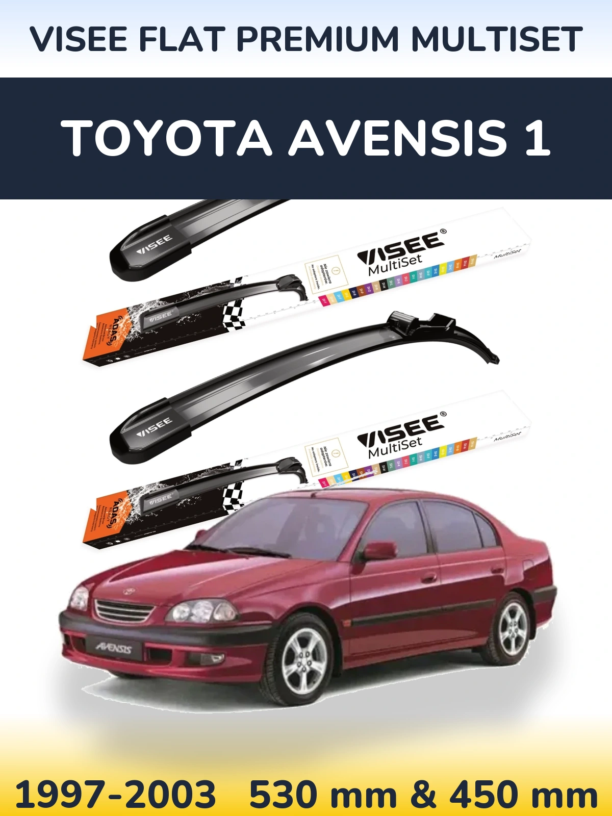 Torkarblad VISEE FLAT PREMIUM MultiSet för Toyota Avensis 1