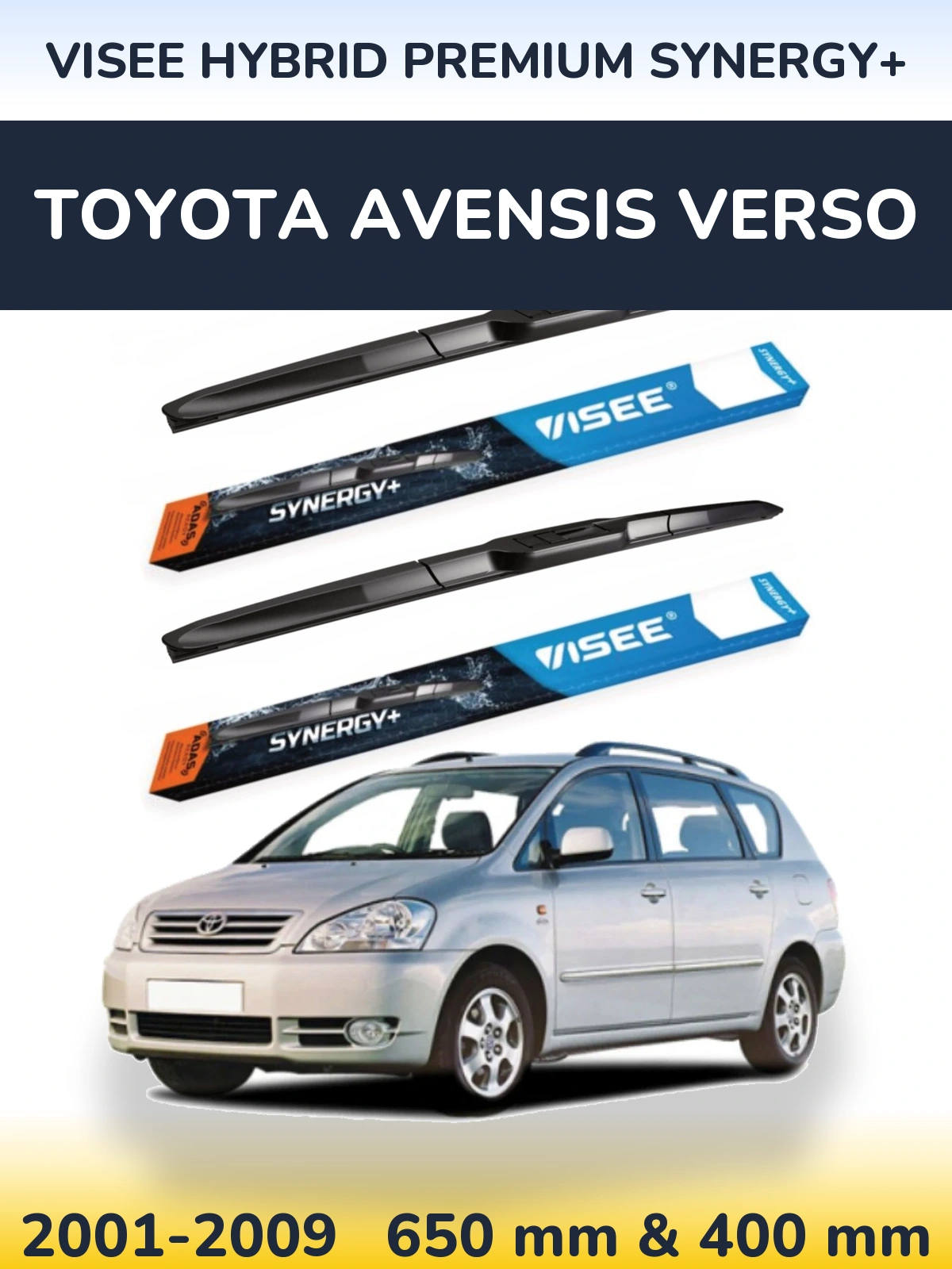 Torkarblad VISEE HYBRID PREMIUM SYNERGY+ för Toyota Avensis Verso