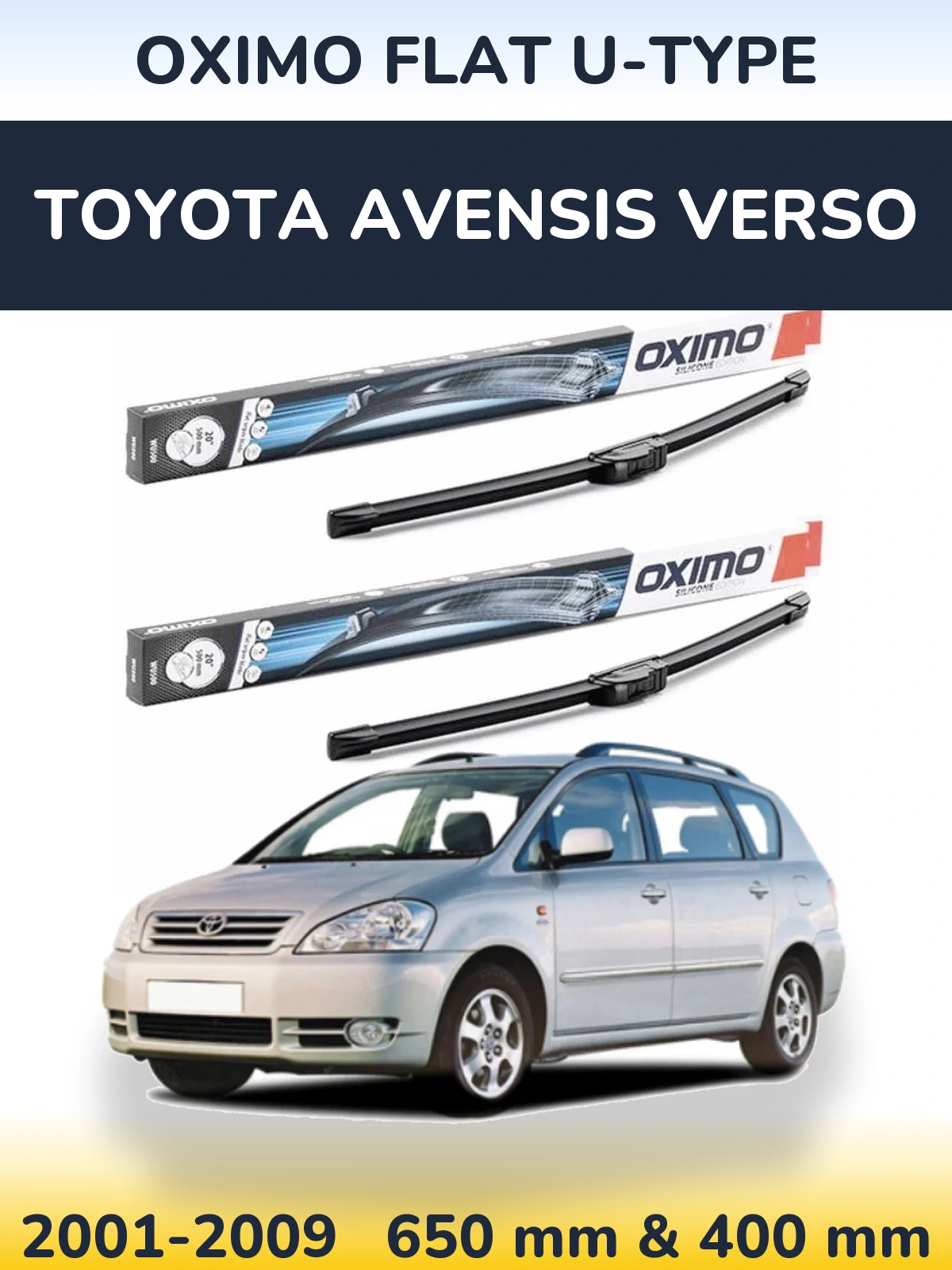 Torkarblad Oximo Flat U-type för Toyota Avensis Verso