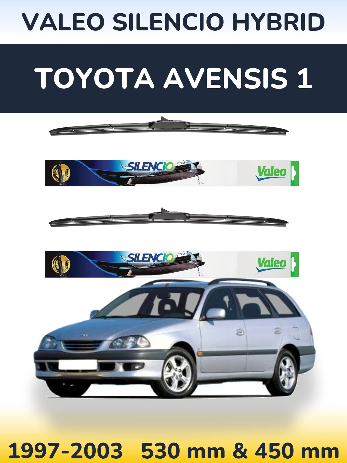 Torkarblad Valeo Silencio Hybrid för Toyota Avensis 1