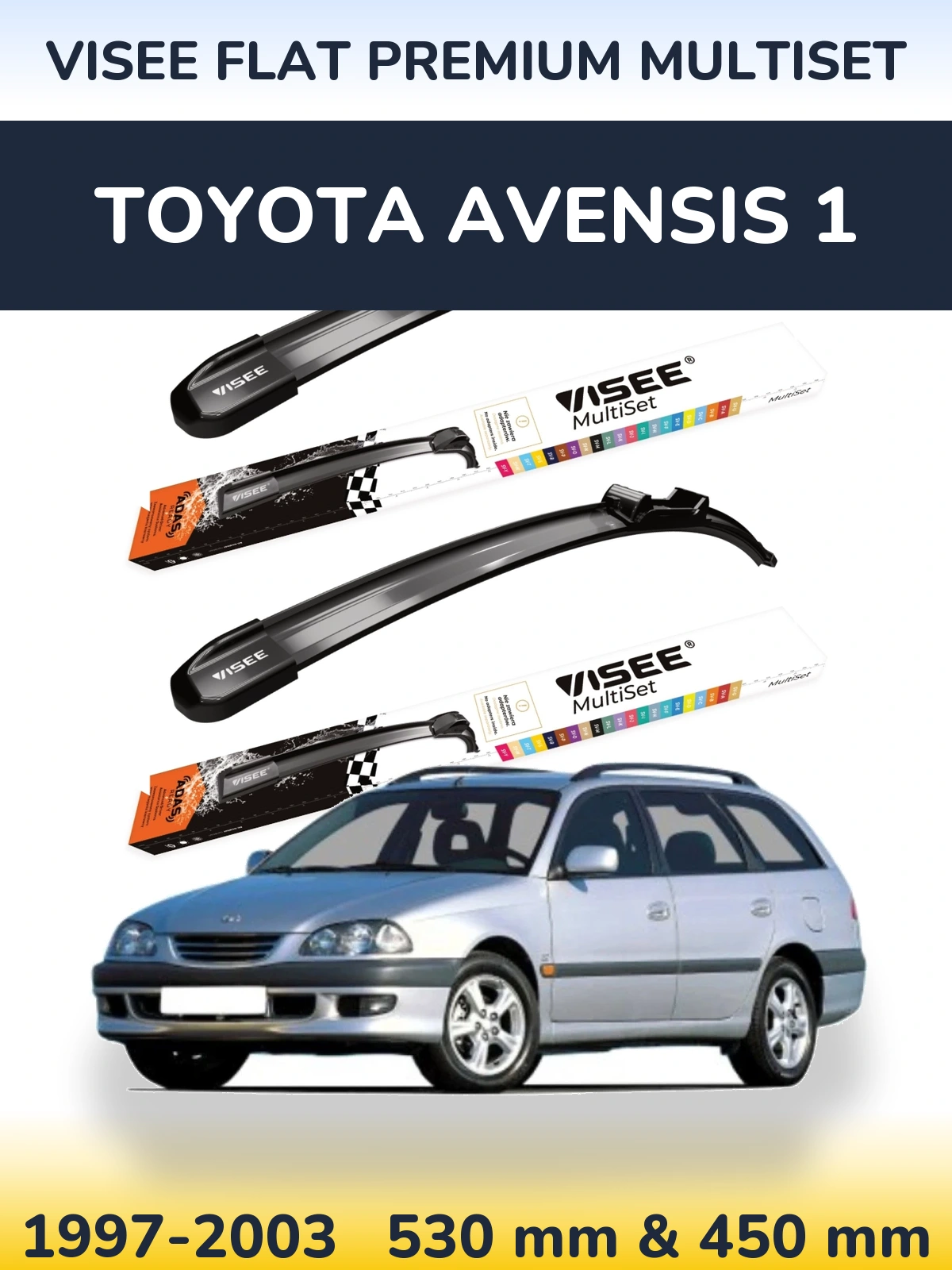 Torkarblad VISEE FLAT PREMIUM MultiSet för Toyota Avensis 1