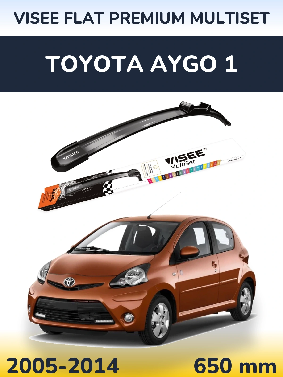 Torkarblad VISEE FLAT PREMIUM MultiSet för Toyota Aygo 1