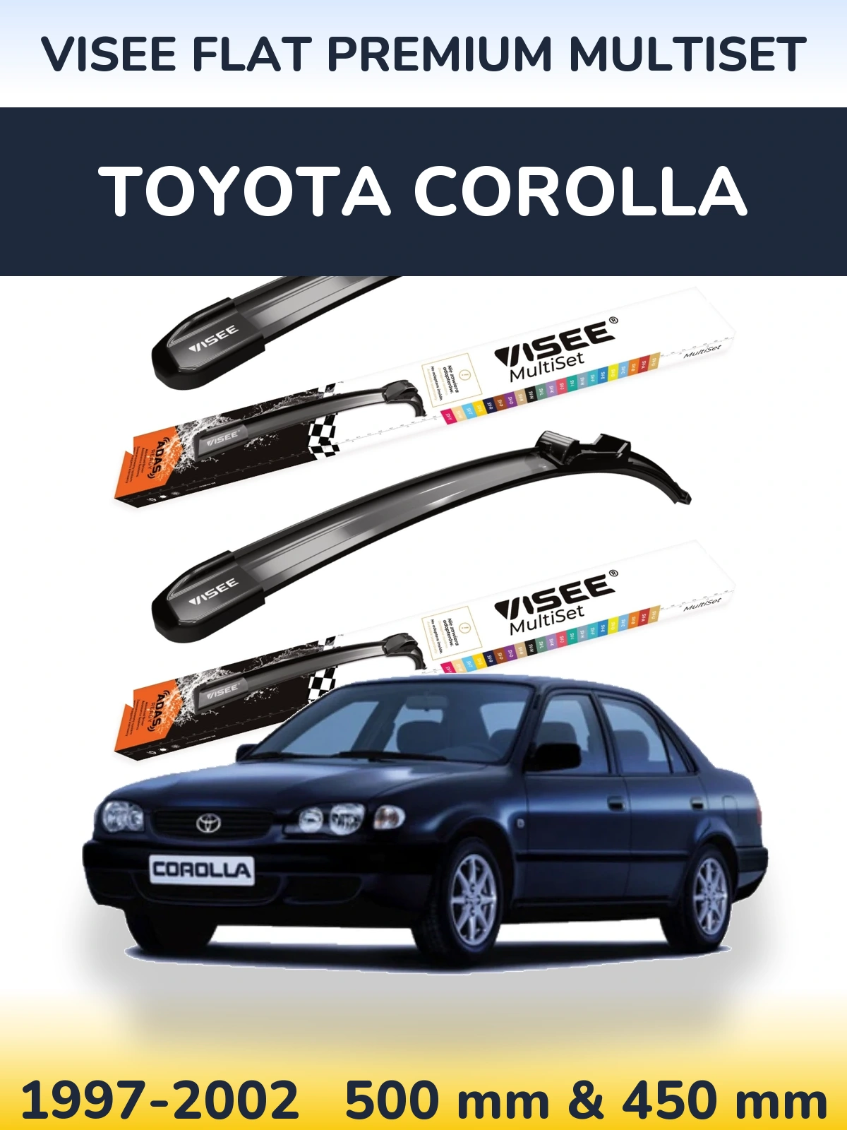 Torkarblad VISEE FLAT PREMIUM MultiSet för Toyota Corolla