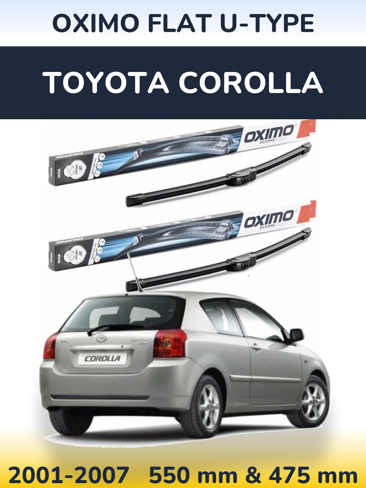 Torkarblad Oximo Flat U-type för Toyota Corolla